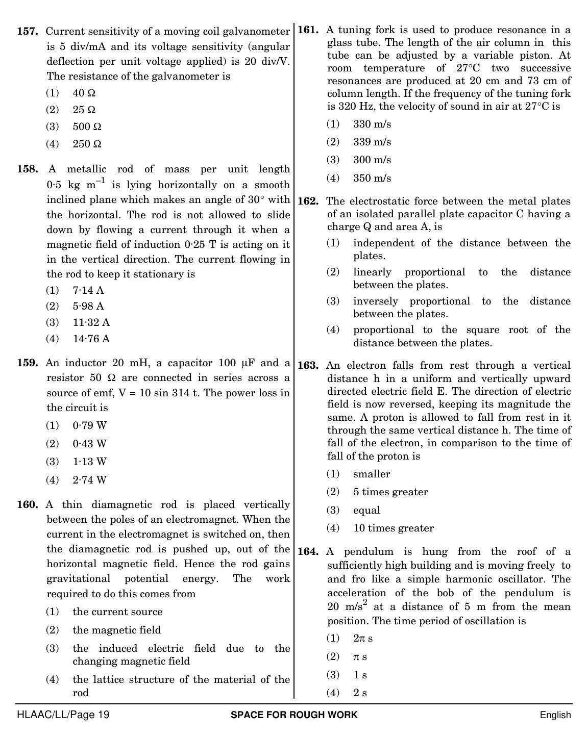NEET English LL 2019 Question Paper - Page 19