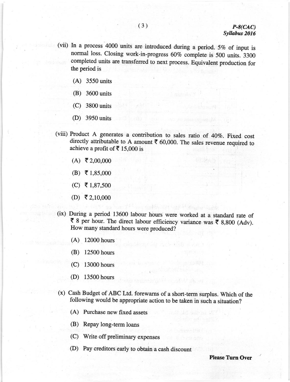 ICMAI June 2019 Cost Accounting Question Paper (Intermediate) - Page 3