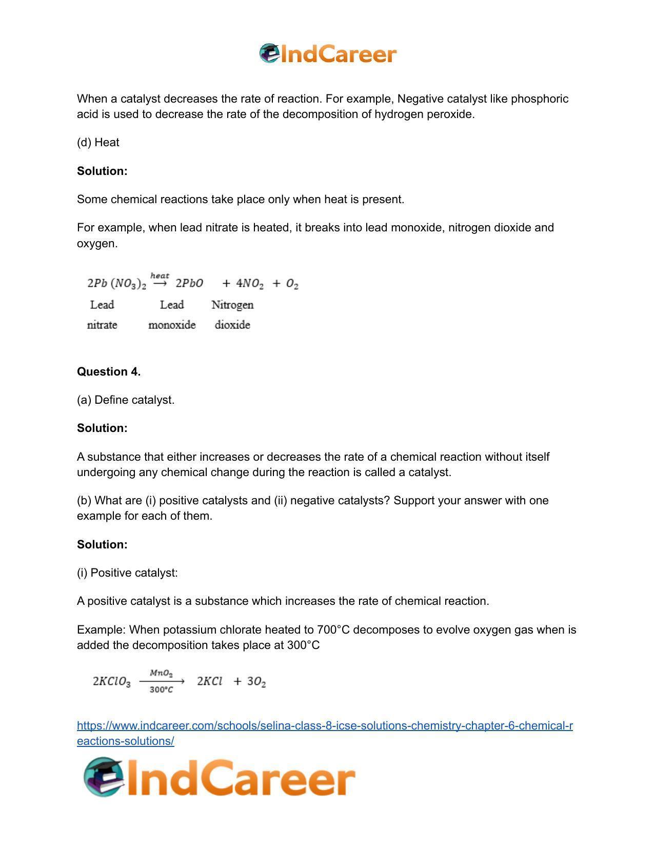 Selina Class 8 ICSE Solutions Chemistry : Chapter 6- Chemical Reactions Solutions - Page 5