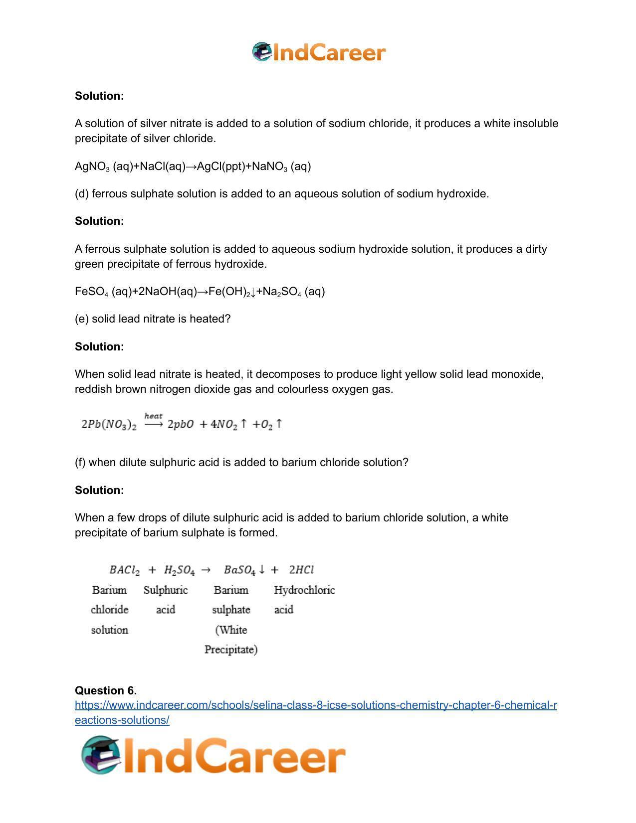 Selina Class 8 ICSE Solutions Chemistry : Chapter 6- Chemical Reactions Solutions - Page 7