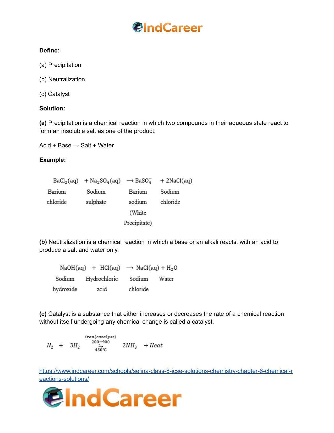 Selina Class 8 ICSE Solutions Chemistry : Chapter 6- Chemical Reactions Solutions - Page 11