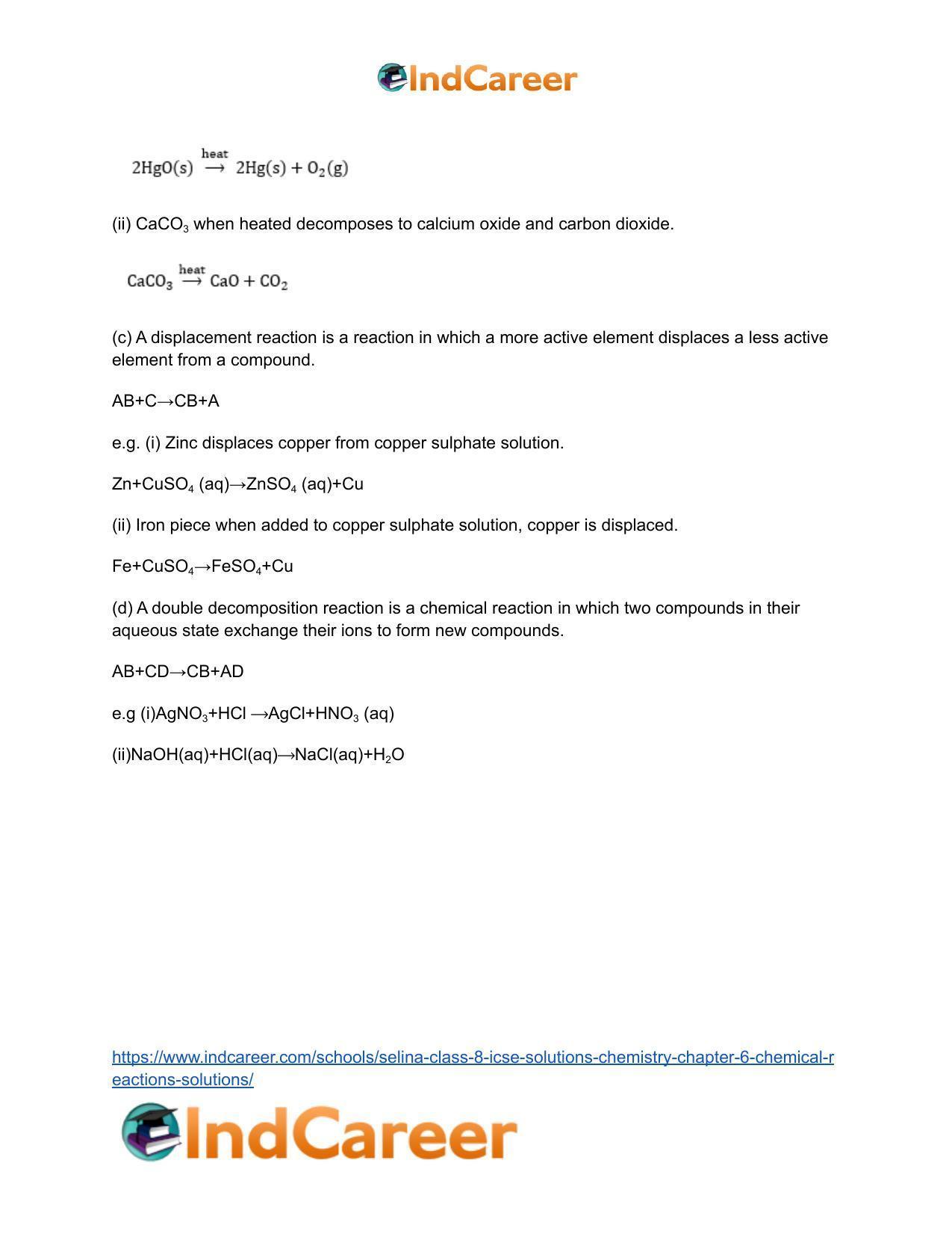 Selina Class 8 ICSE Solutions Chemistry : Chapter 6- Chemical Reactions Solutions - Page 13