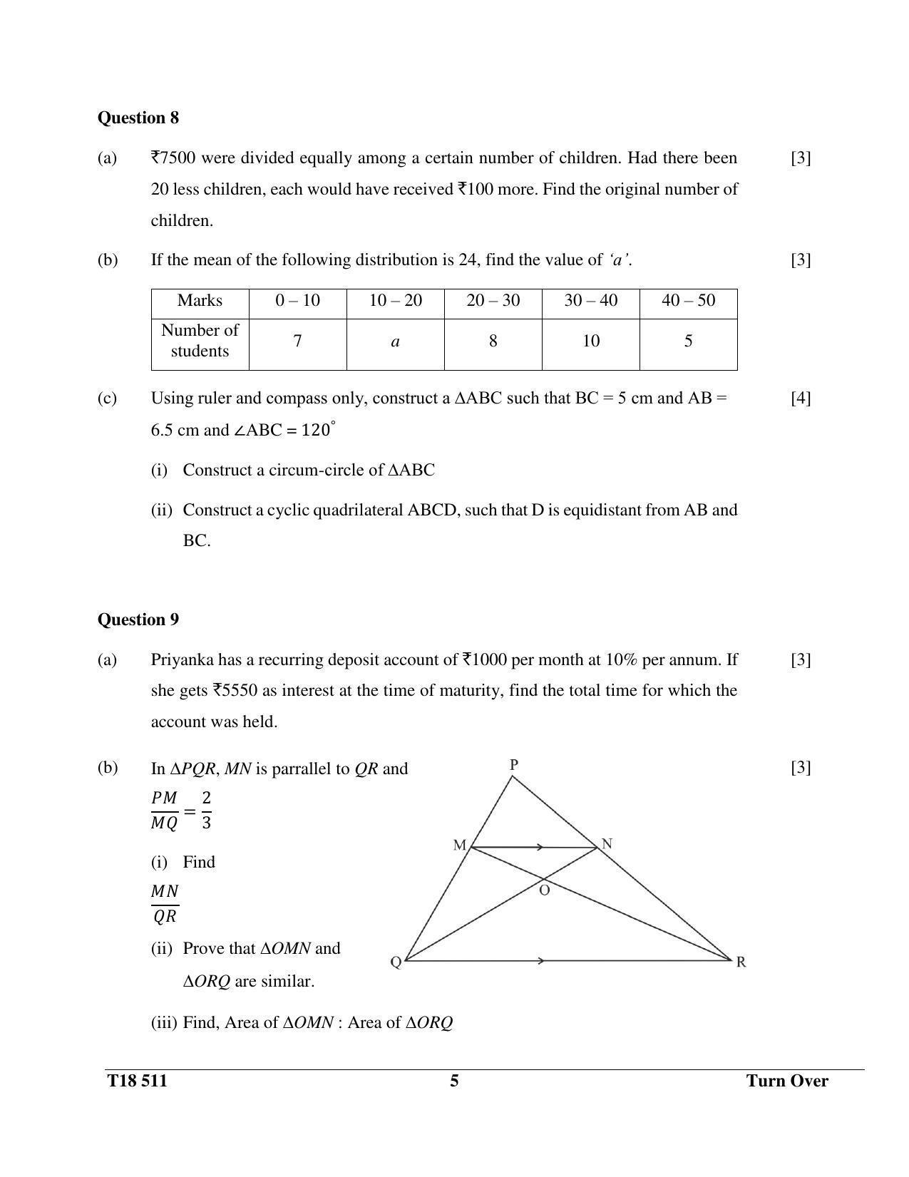 ISC Class 12 2018 Mathematics Question Paper - Page 5