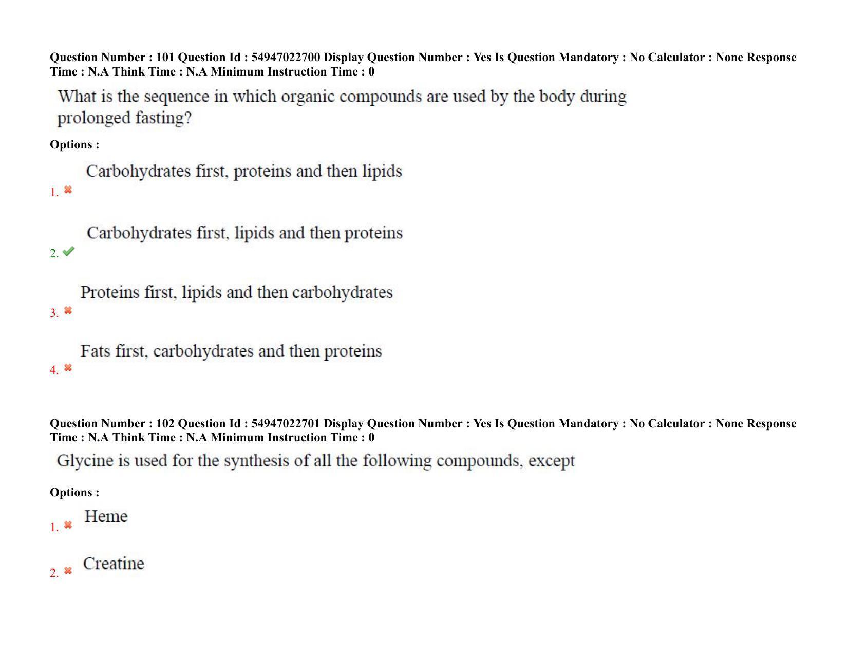 AP RCET 2022: Bio Chemistry-  17/10/2022 (Monday) Session-I Question Paper With keys - Page 69