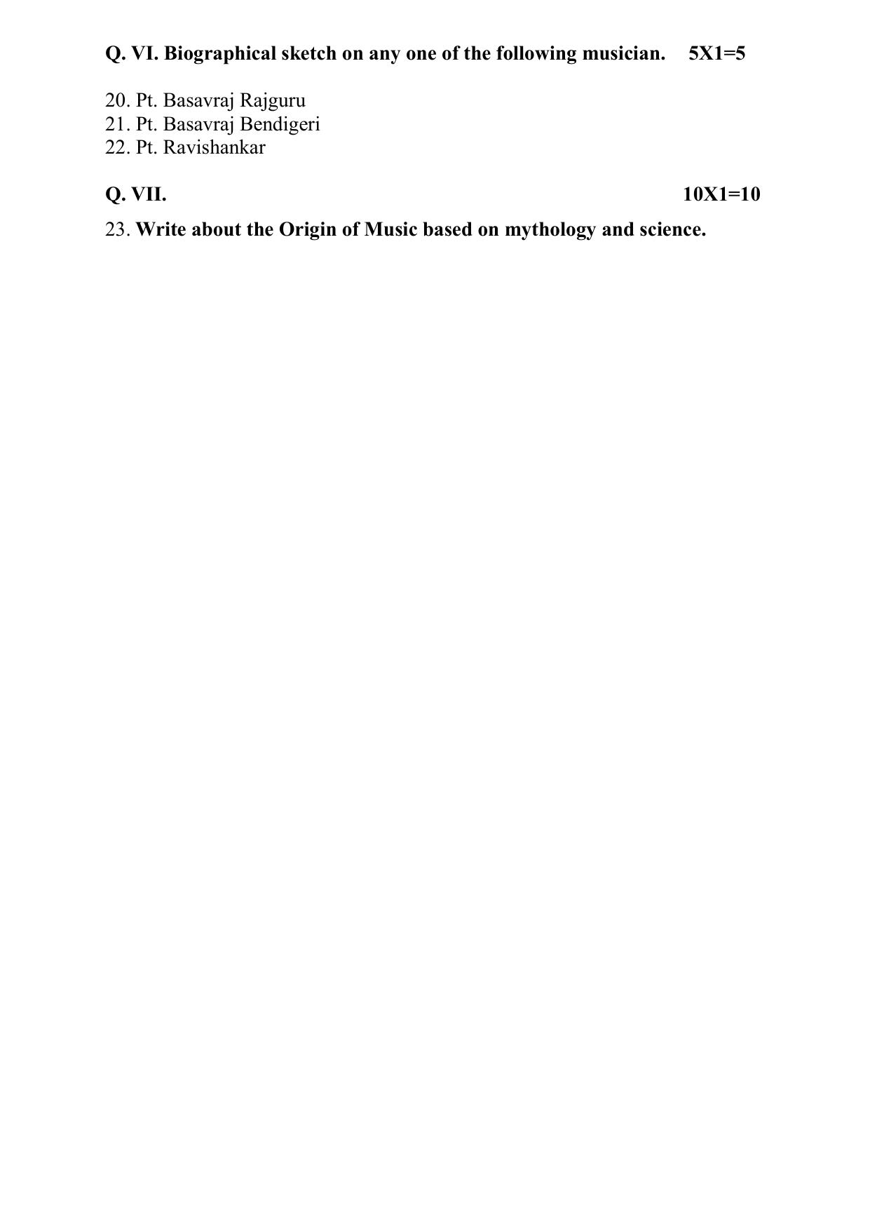 Karnataka 1st PUC H.Music Model Question Paper 2025 - Page 6