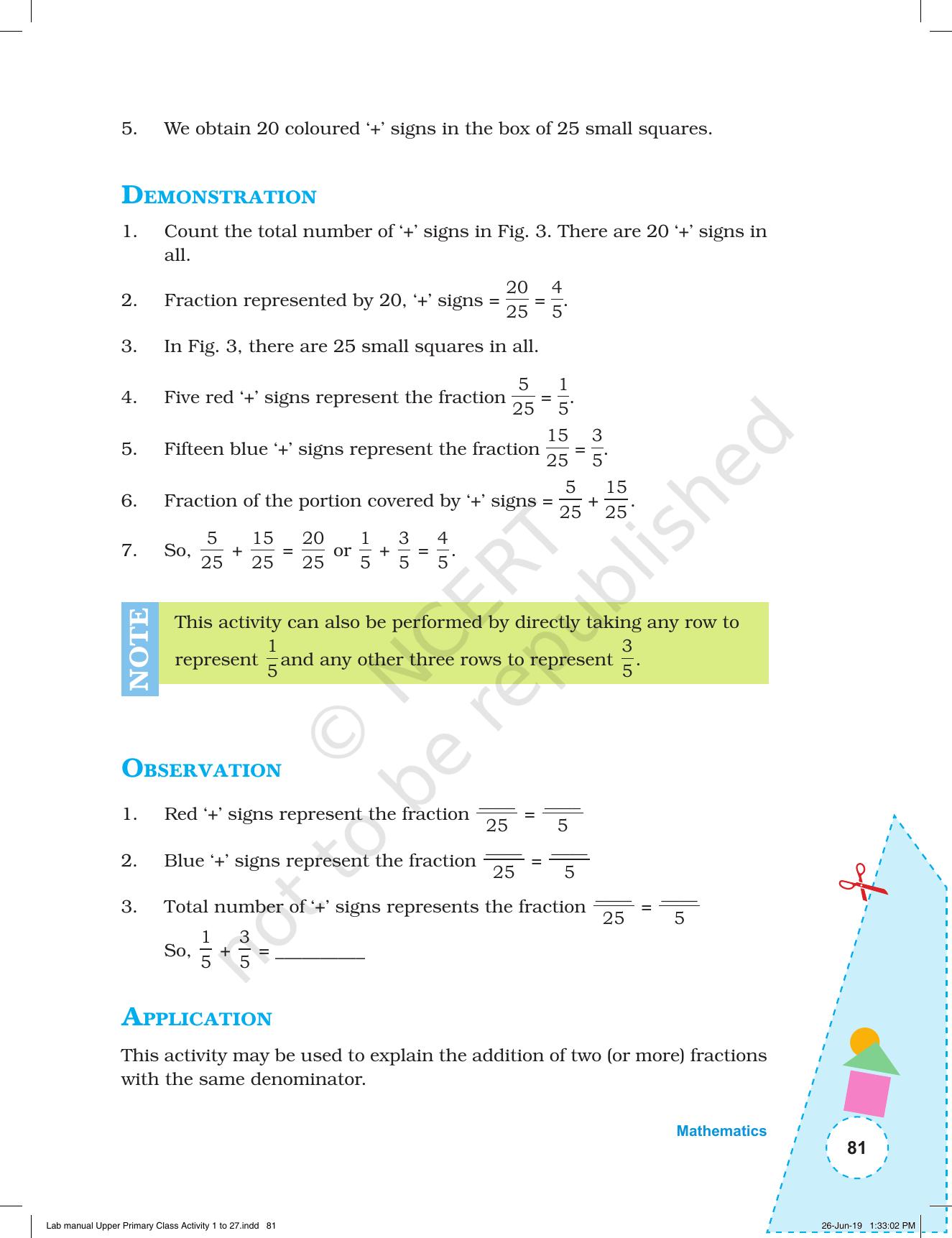 NCERT Laboratory Manuals for Class VI to VIII: Mathematics - Activities for VI to VIII (1- 27) - Page 19
