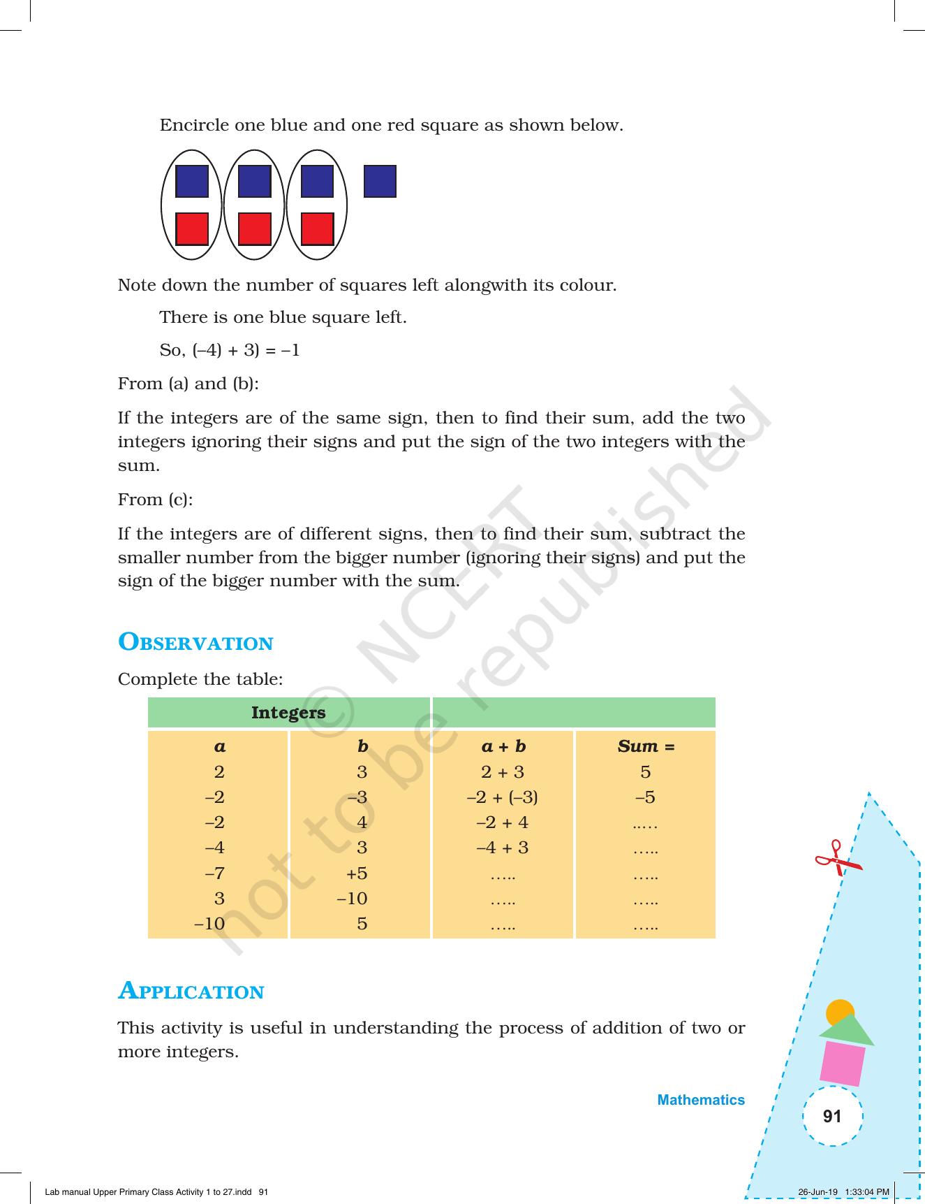 NCERT Laboratory Manuals for Class VI to VIII: Mathematics - Activities for VI to VIII (1- 27) - Page 29