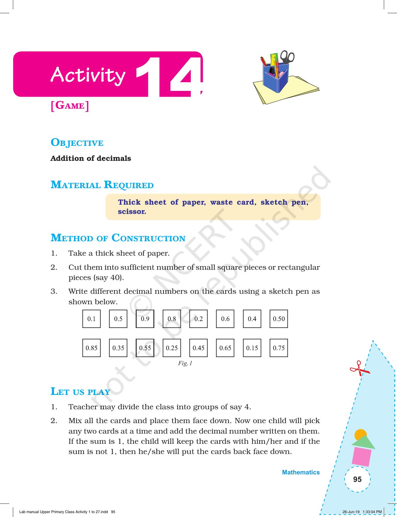 NCERT Laboratory Manuals for Class VI to VIII: Mathematics - Activities for VI to VIII (1- 27) - Page 33