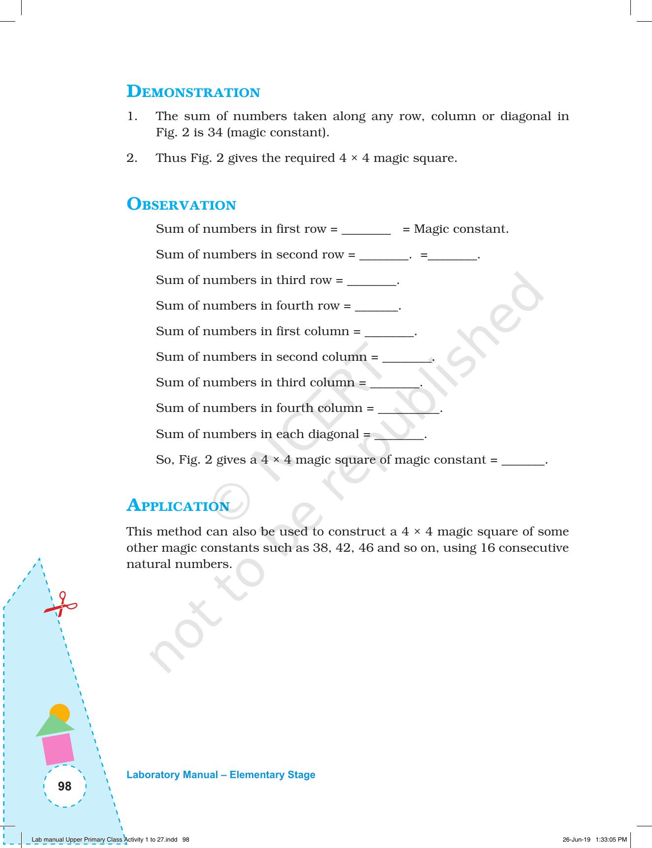 NCERT Laboratory Manuals for Class VI to VIII: Mathematics - Activities for VI to VIII (1- 27) - Page 36