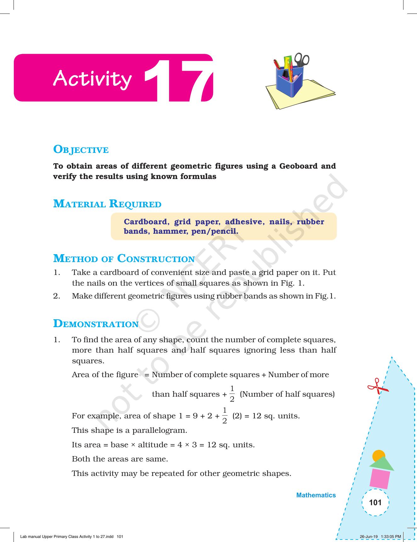 NCERT Laboratory Manuals for Class VI to VIII: Mathematics - Activities for VI to VIII (1- 27) - Page 39