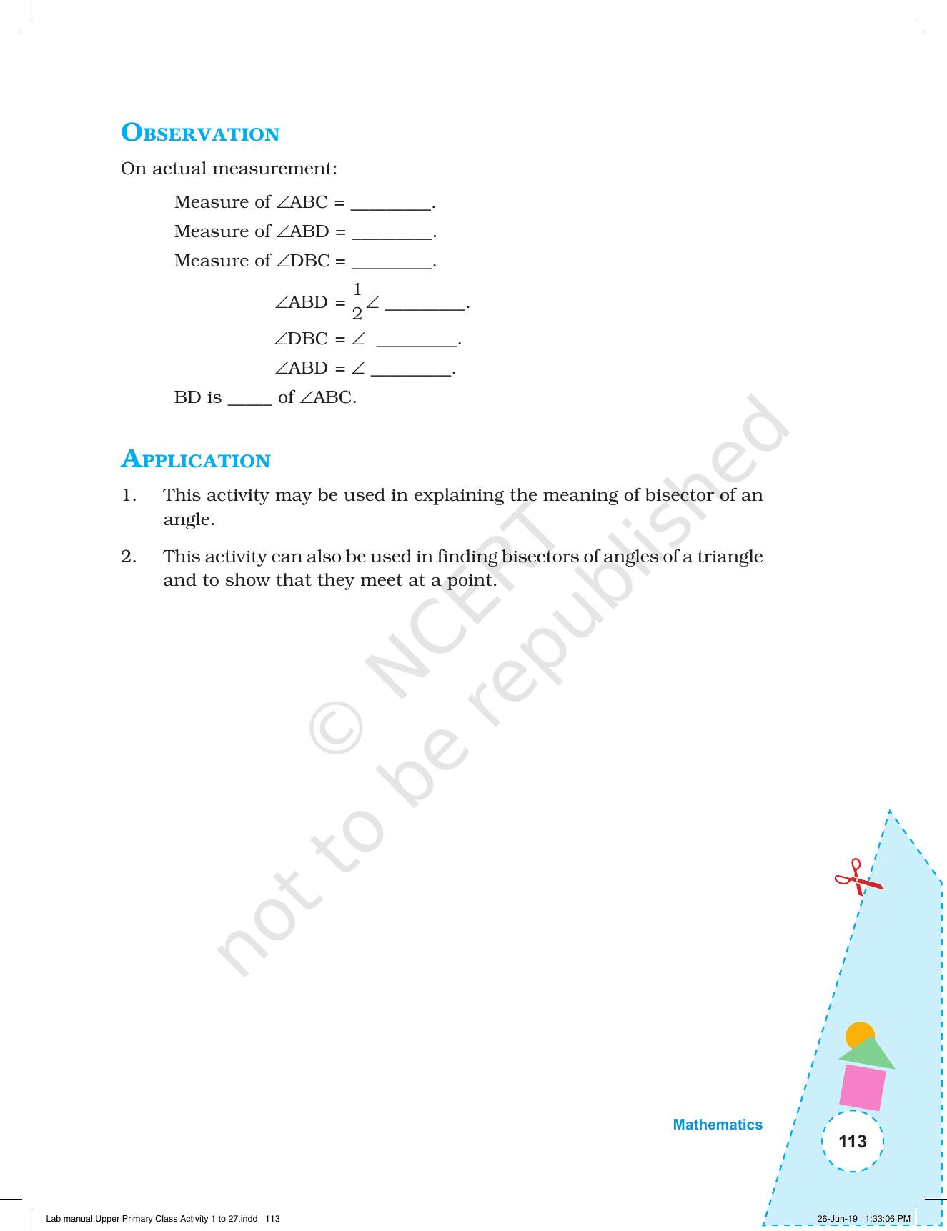 NCERT Laboratory Manuals for Class VI to VIII: Mathematics - Activities for VI to VIII (1- 27) - Page 51