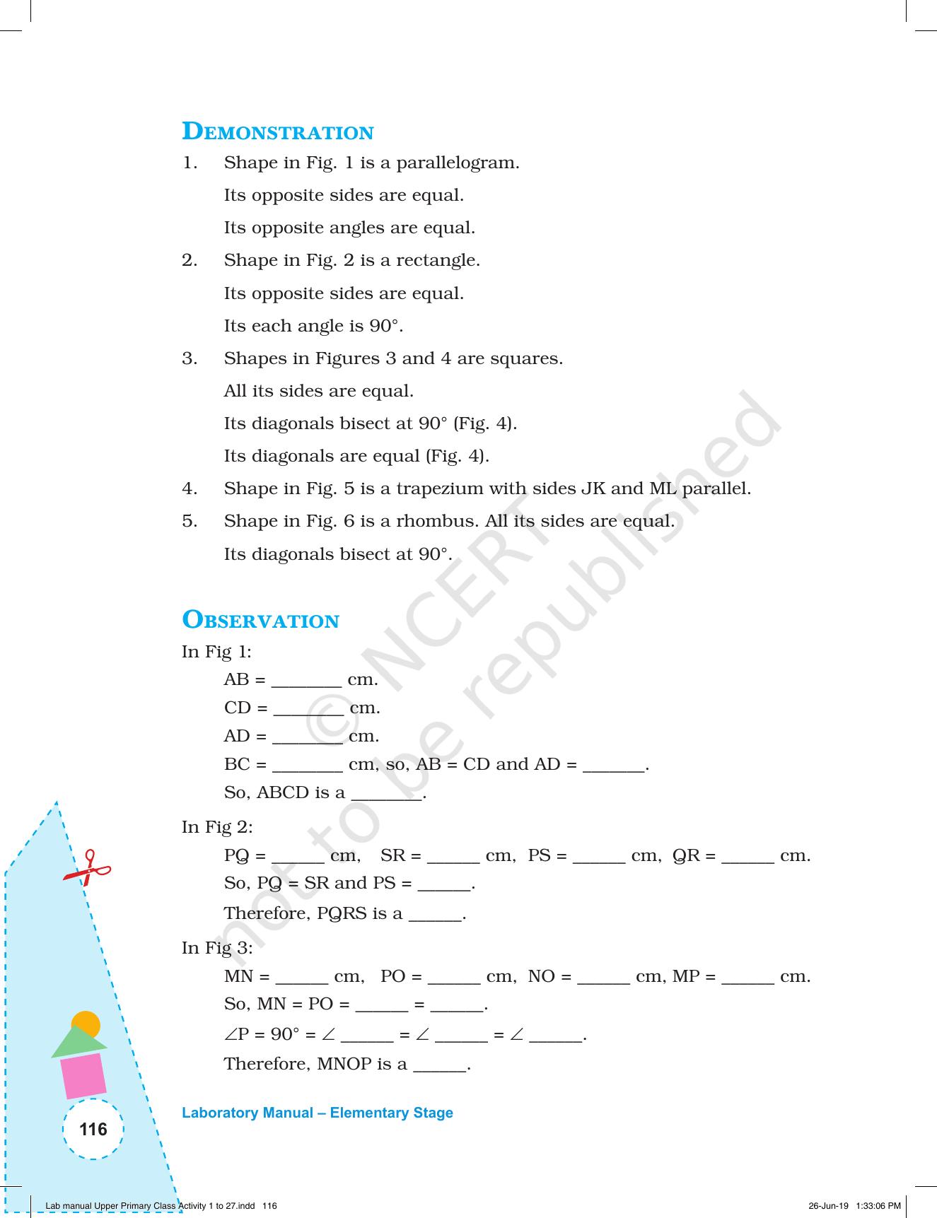 NCERT Laboratory Manuals for Class VI to VIII: Mathematics - Activities for VI to VIII (1- 27) - Page 54