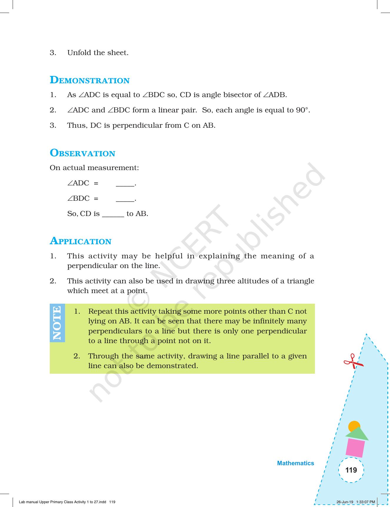 NCERT Laboratory Manuals for Class VI to VIII: Mathematics - Activities for VI to VIII (1- 27) - Page 57
