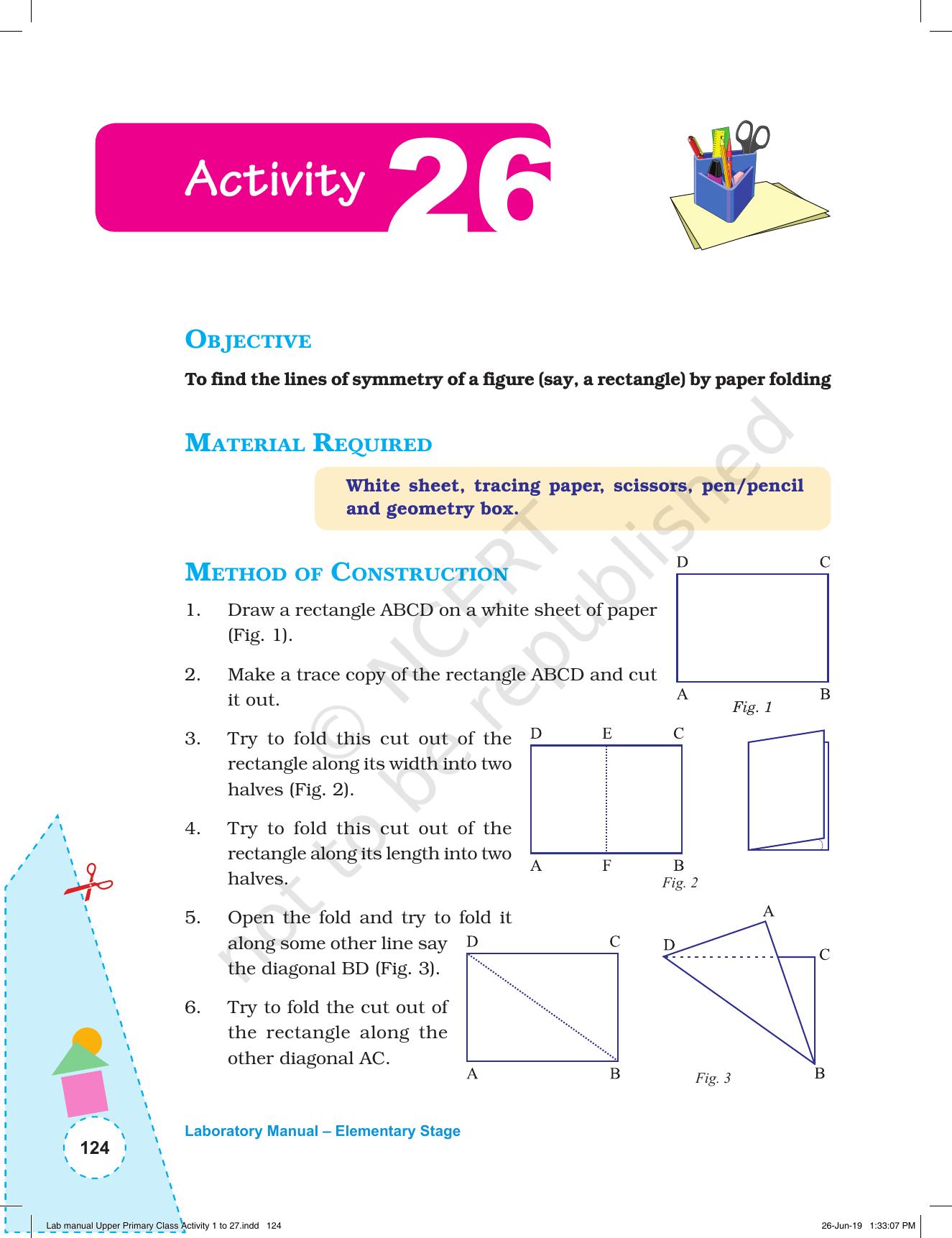 NCERT Laboratory Manuals for Class VI to VIII: Mathematics - Activities for VI to VIII (1- 27) - Page 62