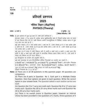 UBSE Class 12 Physics 2023 Model Paper
