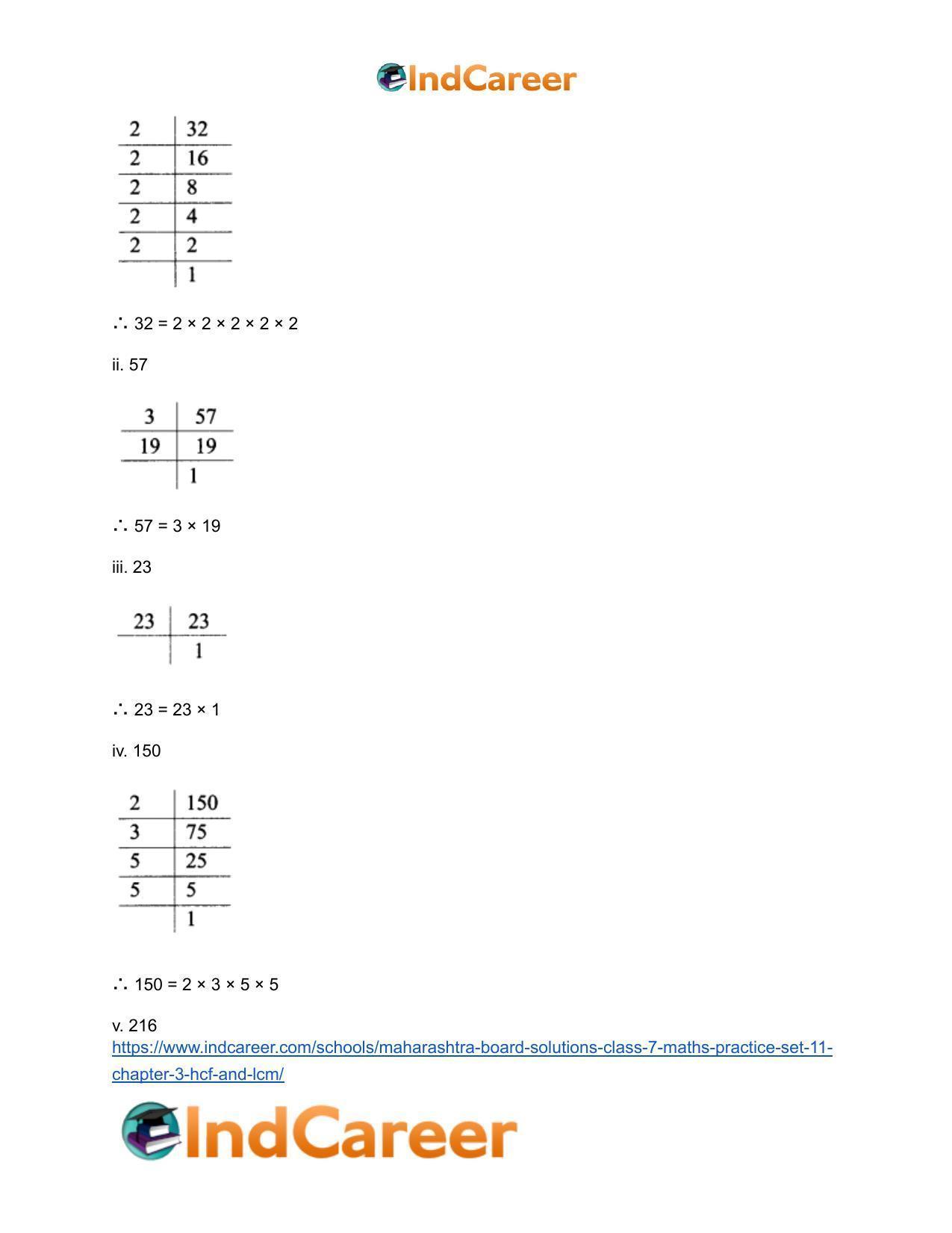 Maharashtra Board Solutions Class 7-Maths (Practice Set 11): Chapter 3- HCF and LCM - Page 3