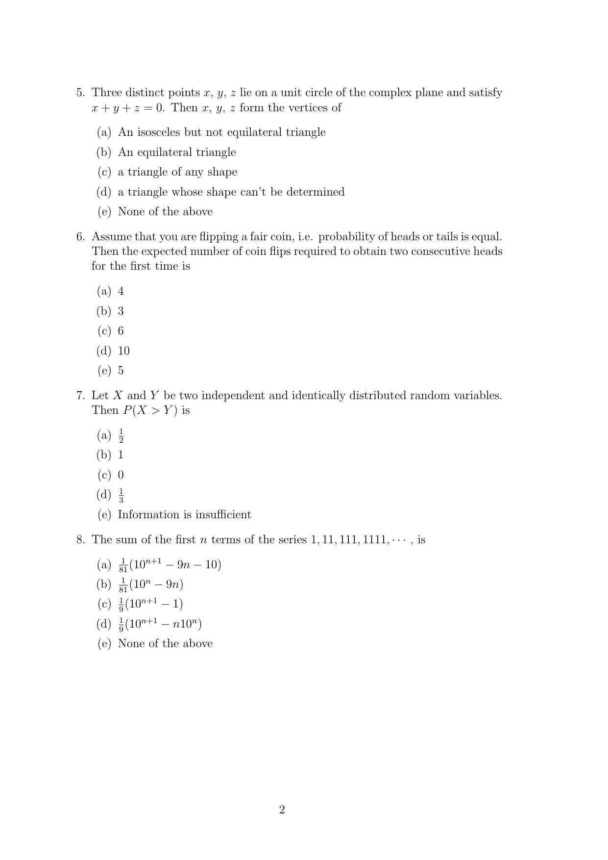 TIFR GS 2011 Computer & Systems Sciences Question Paper - Page 2