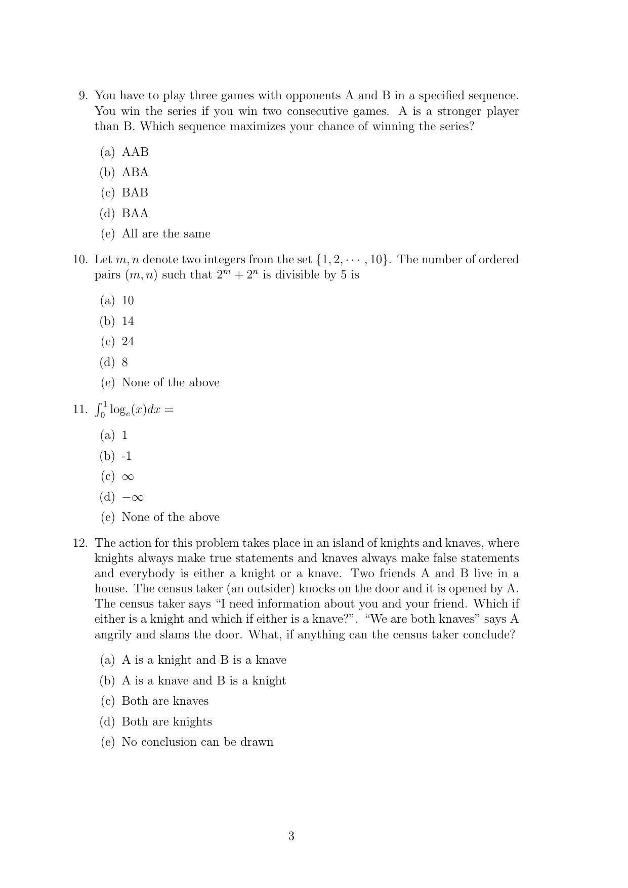 TIFR GS 2011 Computer & Systems Sciences Question Paper - Page 3