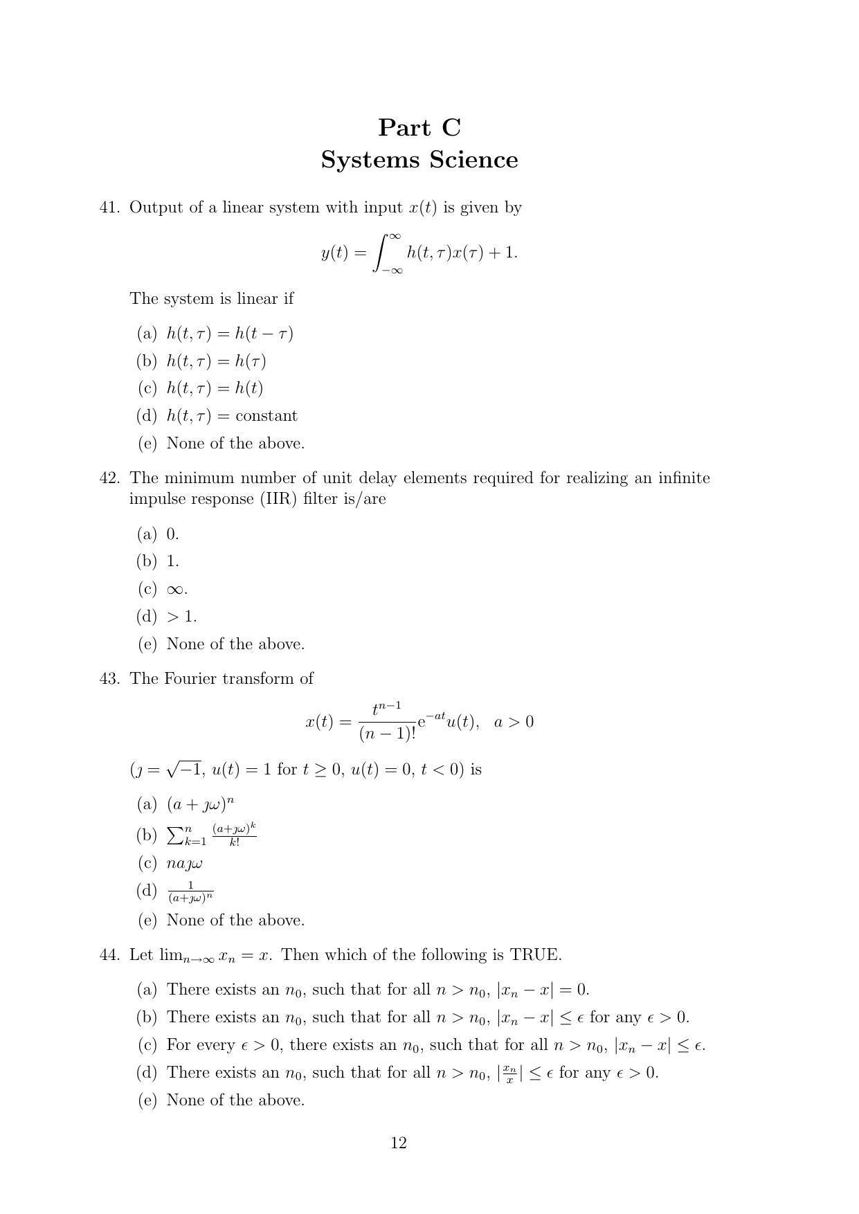 TIFR GS 2011 Computer & Systems Sciences Question Paper - Page 12