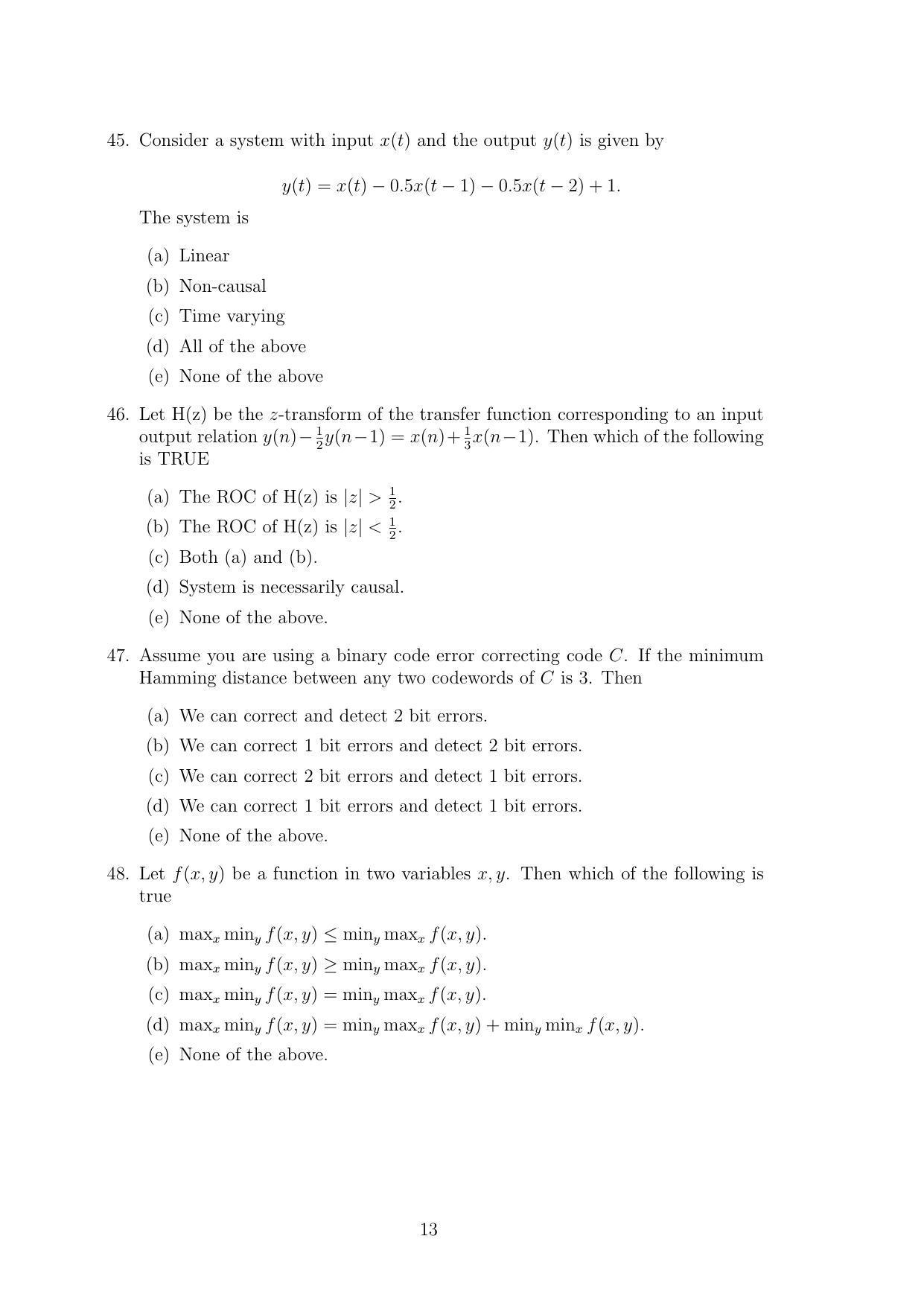 TIFR GS 2011 Computer & Systems Sciences Question Paper - Page 13