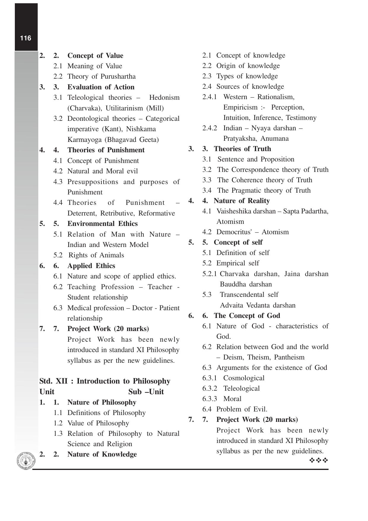 Maharashtra HSC Philosophy Syllabus  - Page 2