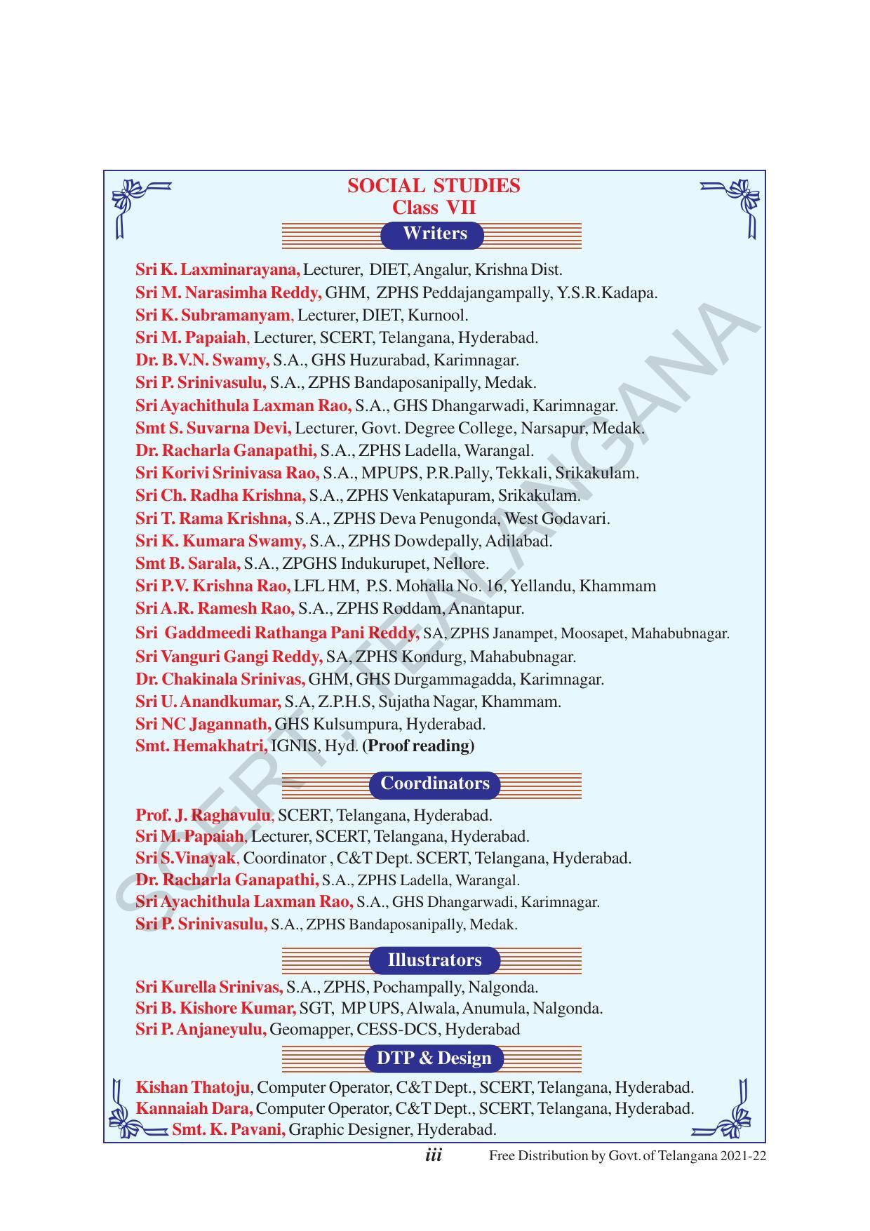 TS SCERT Class 7 Social Science (English Medium) Text Book - Page 5