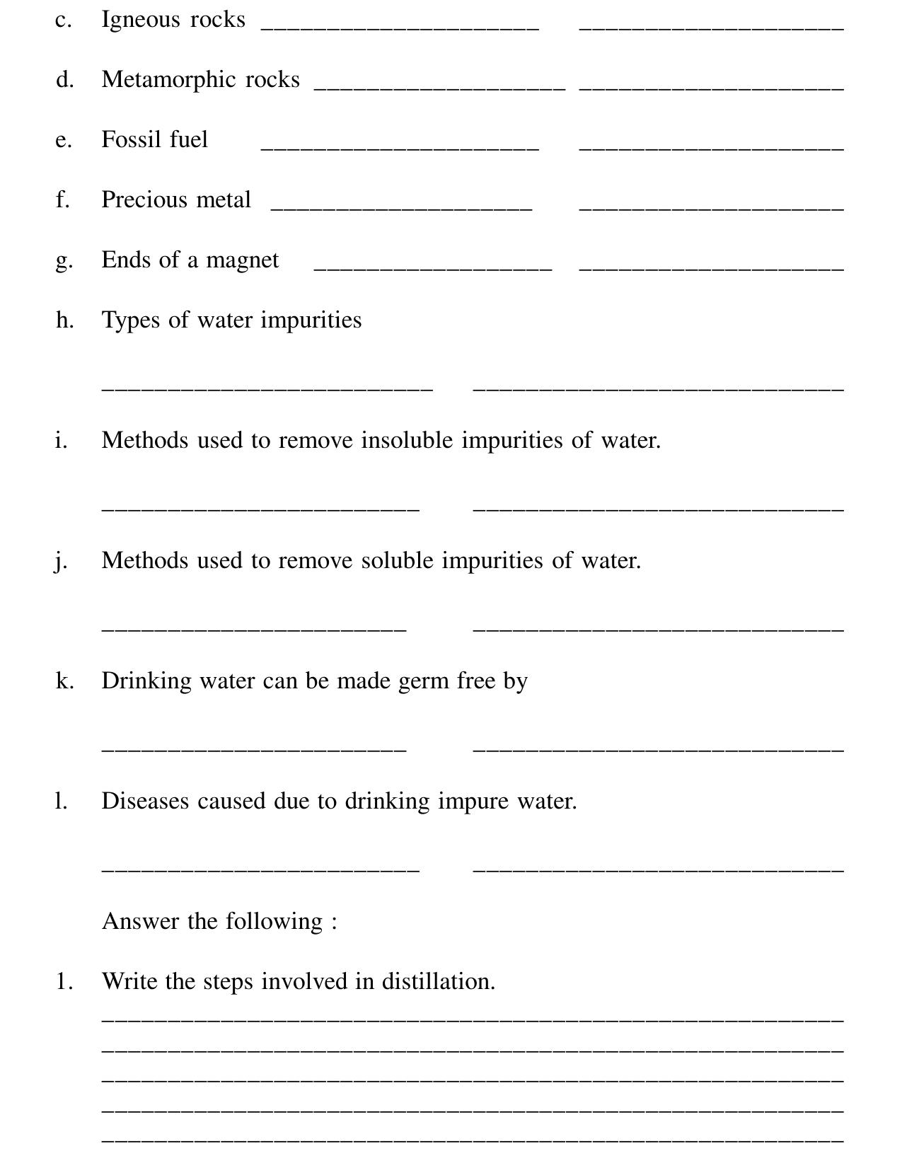 Worksheet for Class 5 Science Assignment 10 - Page 2