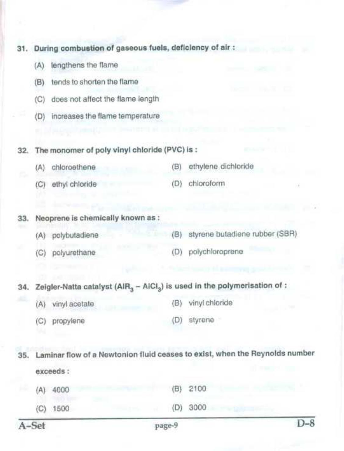 PU CET UG 2017 M.Sc.(Industrial Chemistry) Question Paper - Page 8