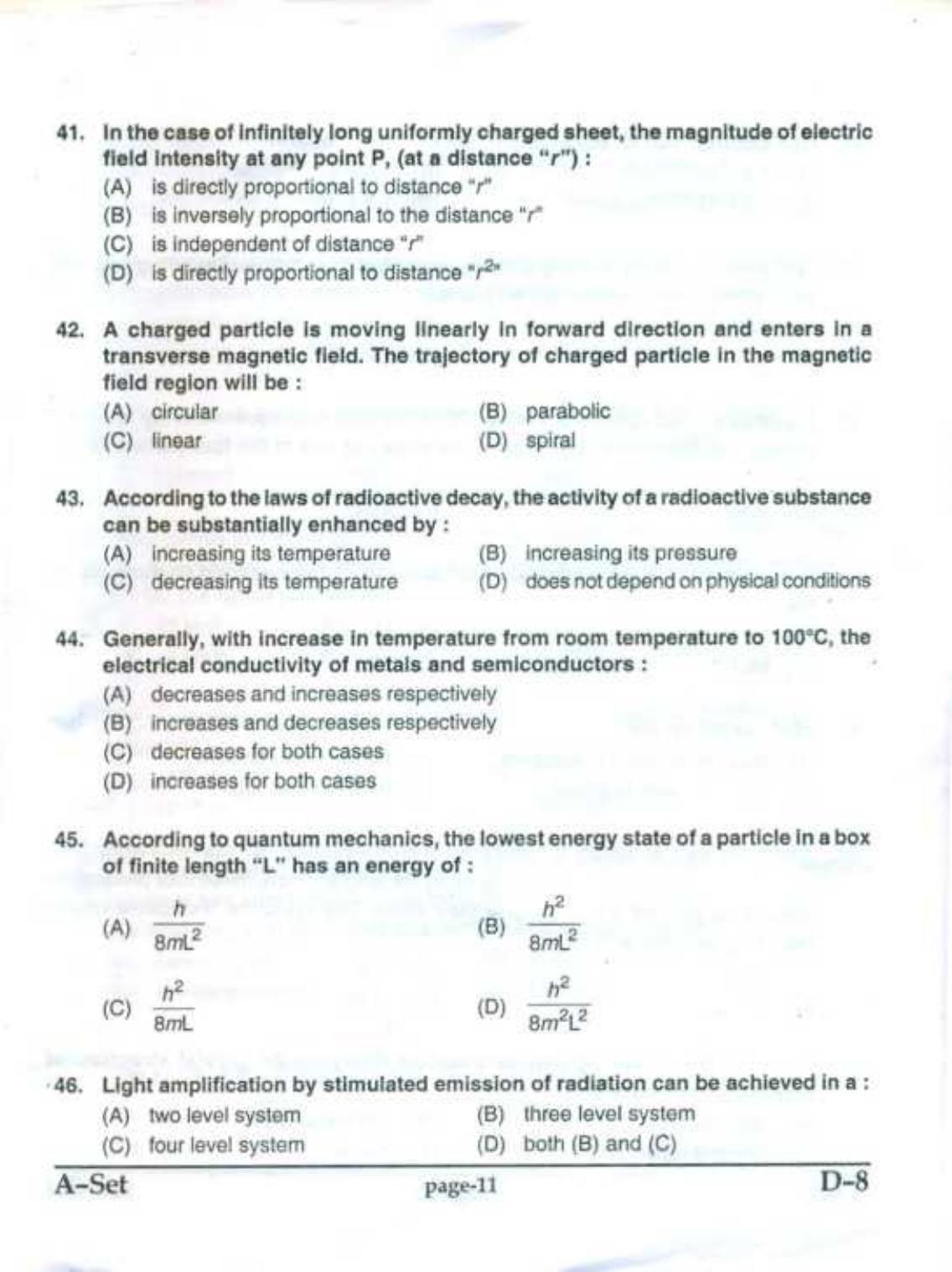 PU CET UG 2017 M.Sc.(Industrial Chemistry) Question Paper - Page 10