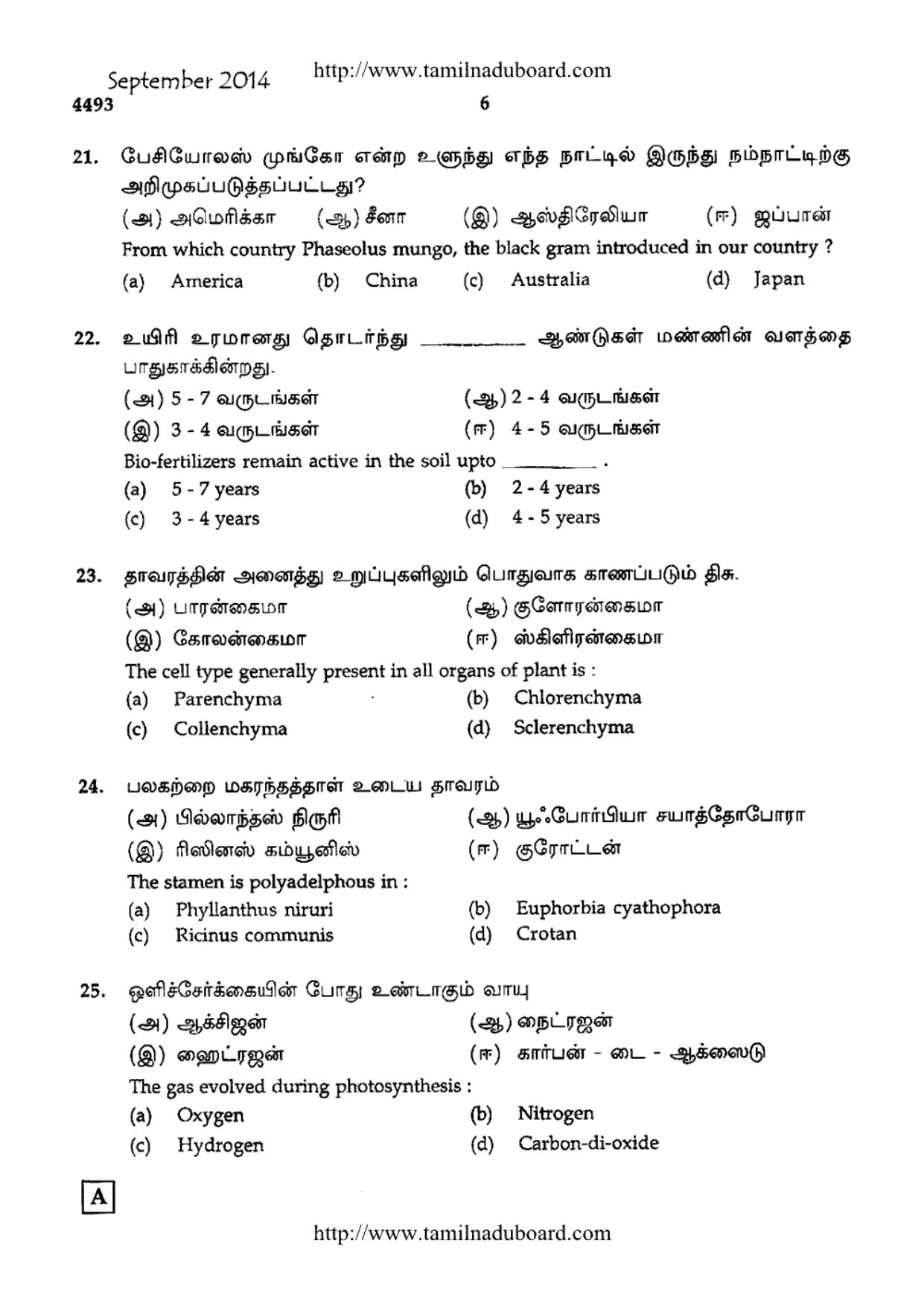 TN Class 12 Botany Question Papers 2014 - Page 6