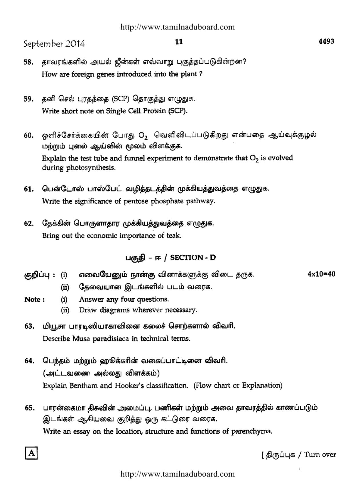 TN Class 12 Botany Question Papers 2014 - Page 11