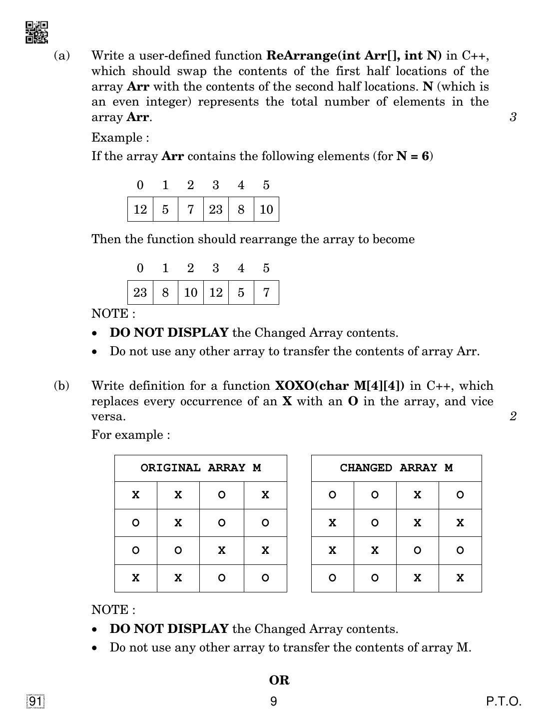 CBSE Class 12 91 Computer Science 2019 Question Paper - Page 9