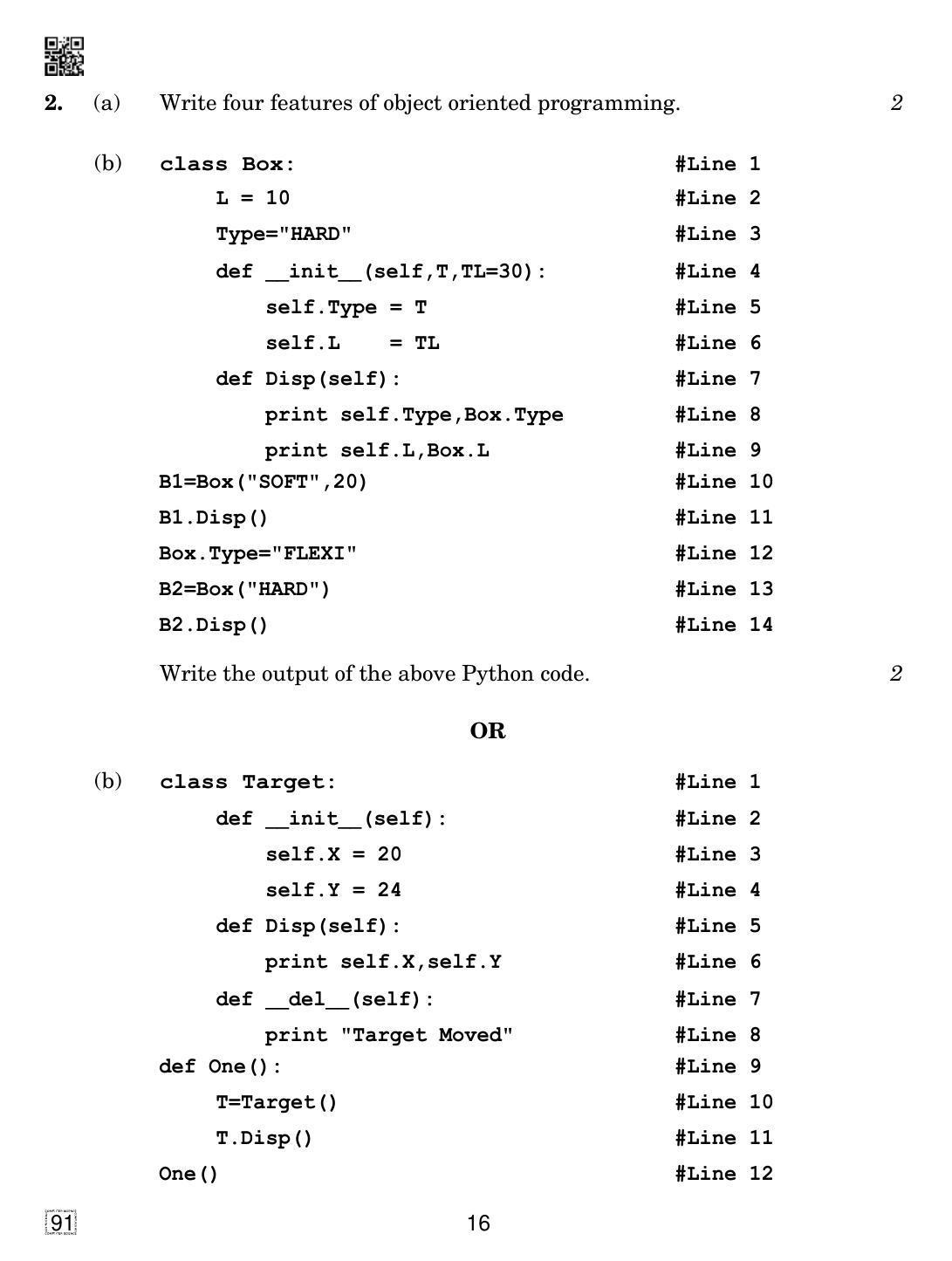 CBSE Class 12 91 Computer Science 2019 Question Paper - Page 16