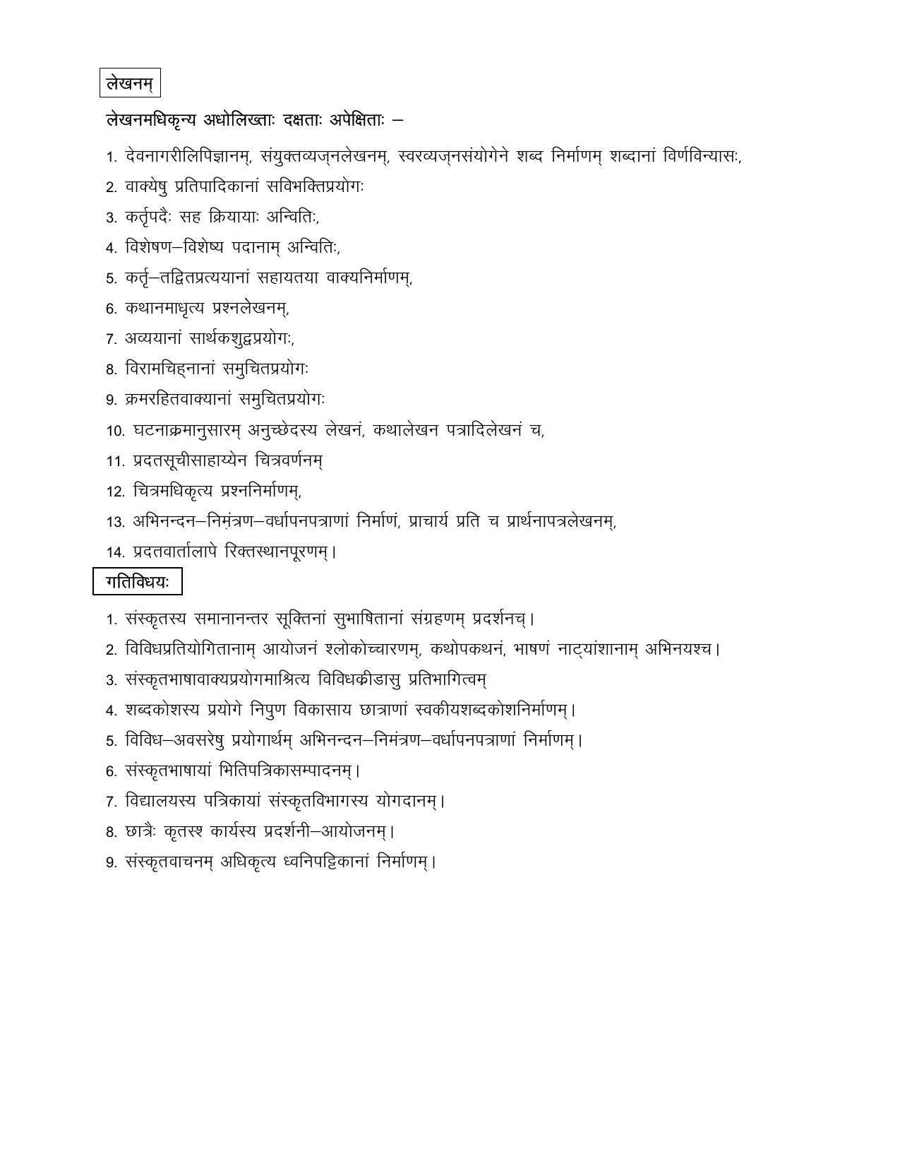 HP Board Class 9th Syllabus for Sanskrit - Page 2