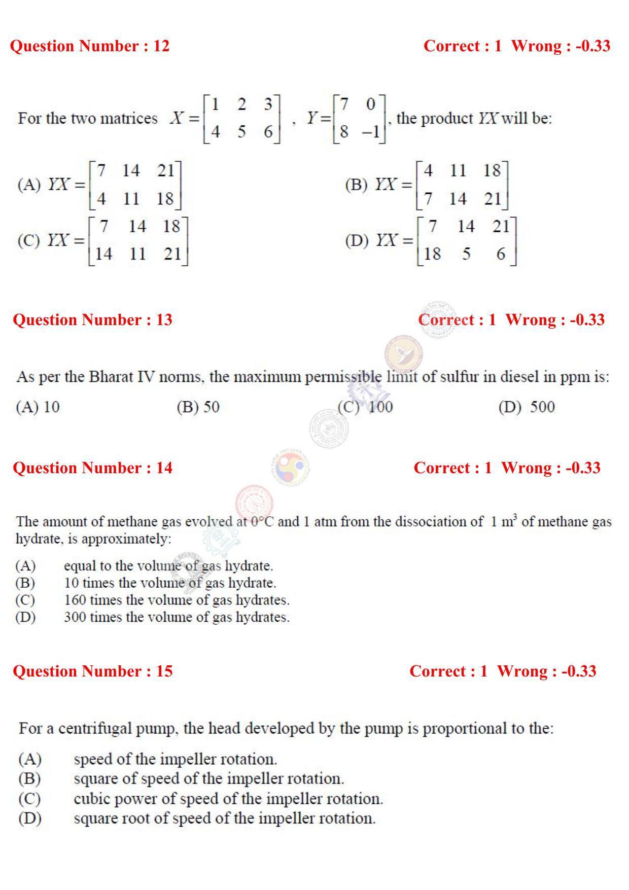 GATE 2017 Petroleum Engineering (PE) Question Paper with Answer Key - Page 5