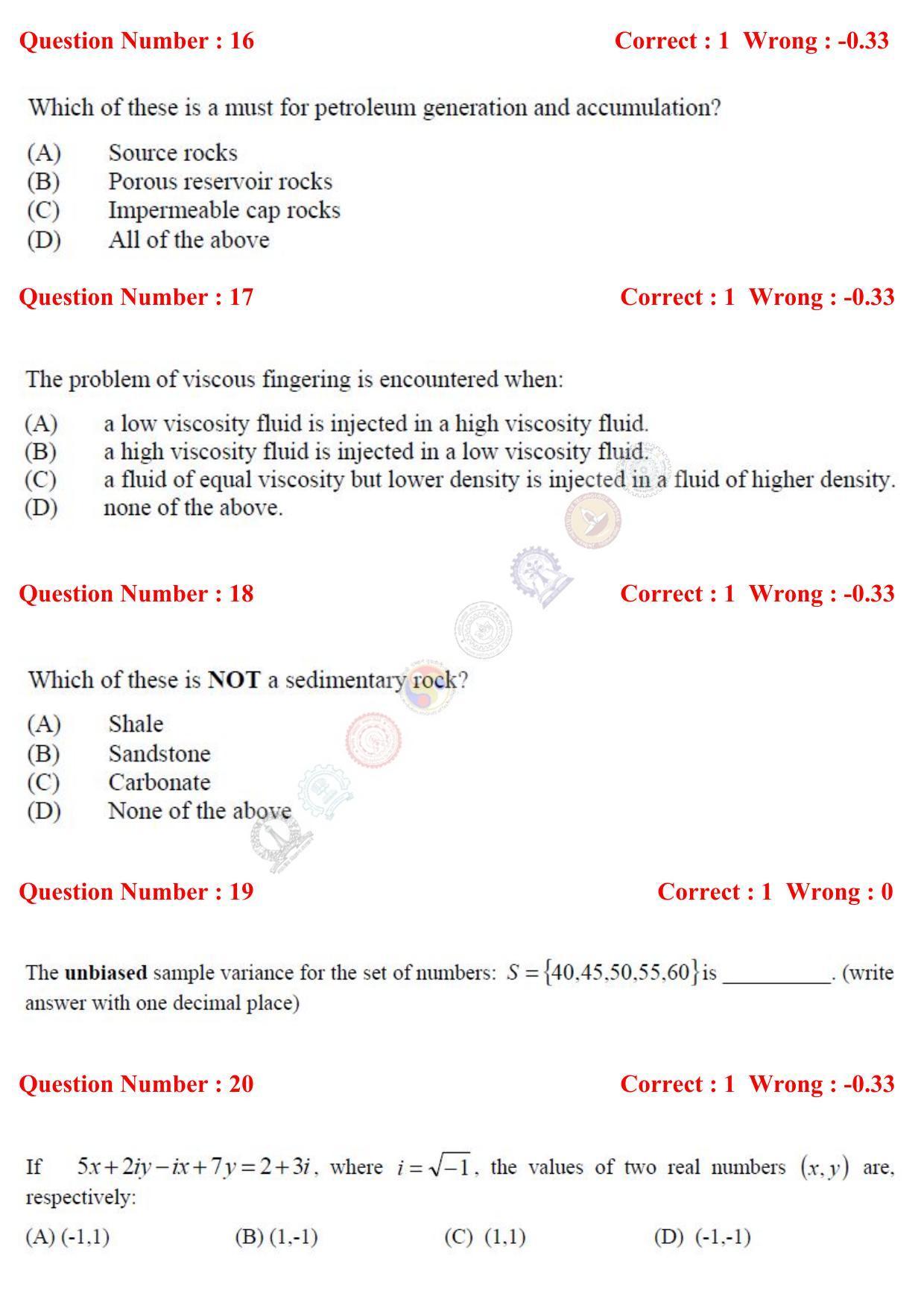 GATE 2017 Petroleum Engineering (PE) Question Paper with Answer Key - Page 6