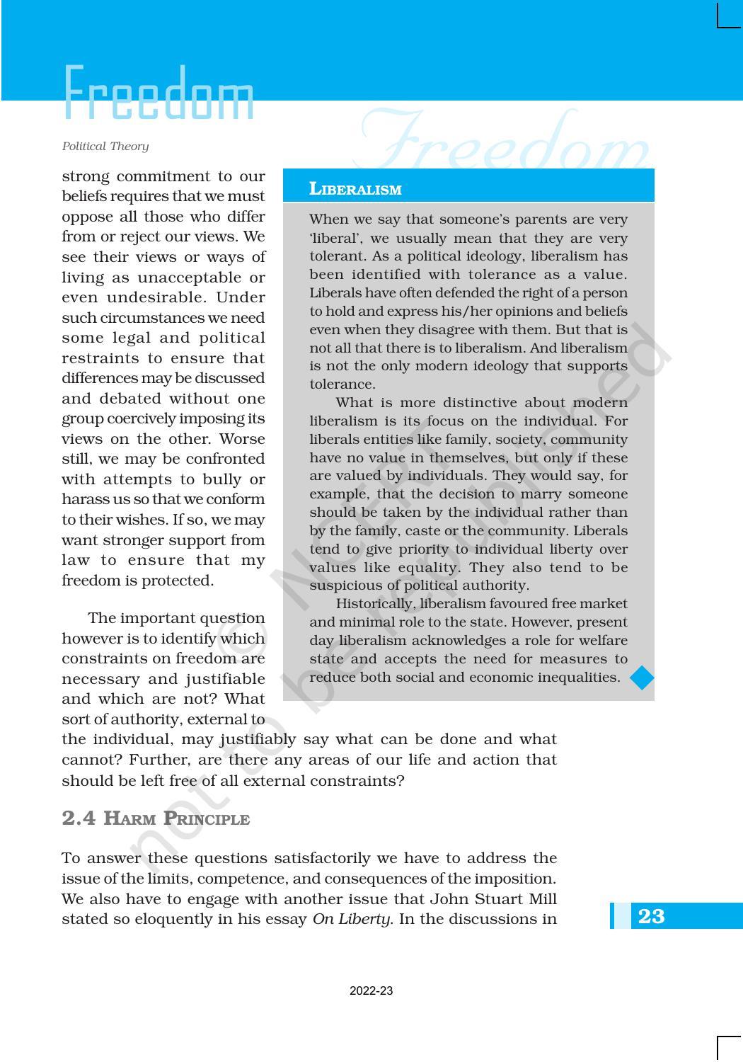 NCERT Book for Class 11 Political Science (Political Theory) Chapter 2 Freedom - Page 7
