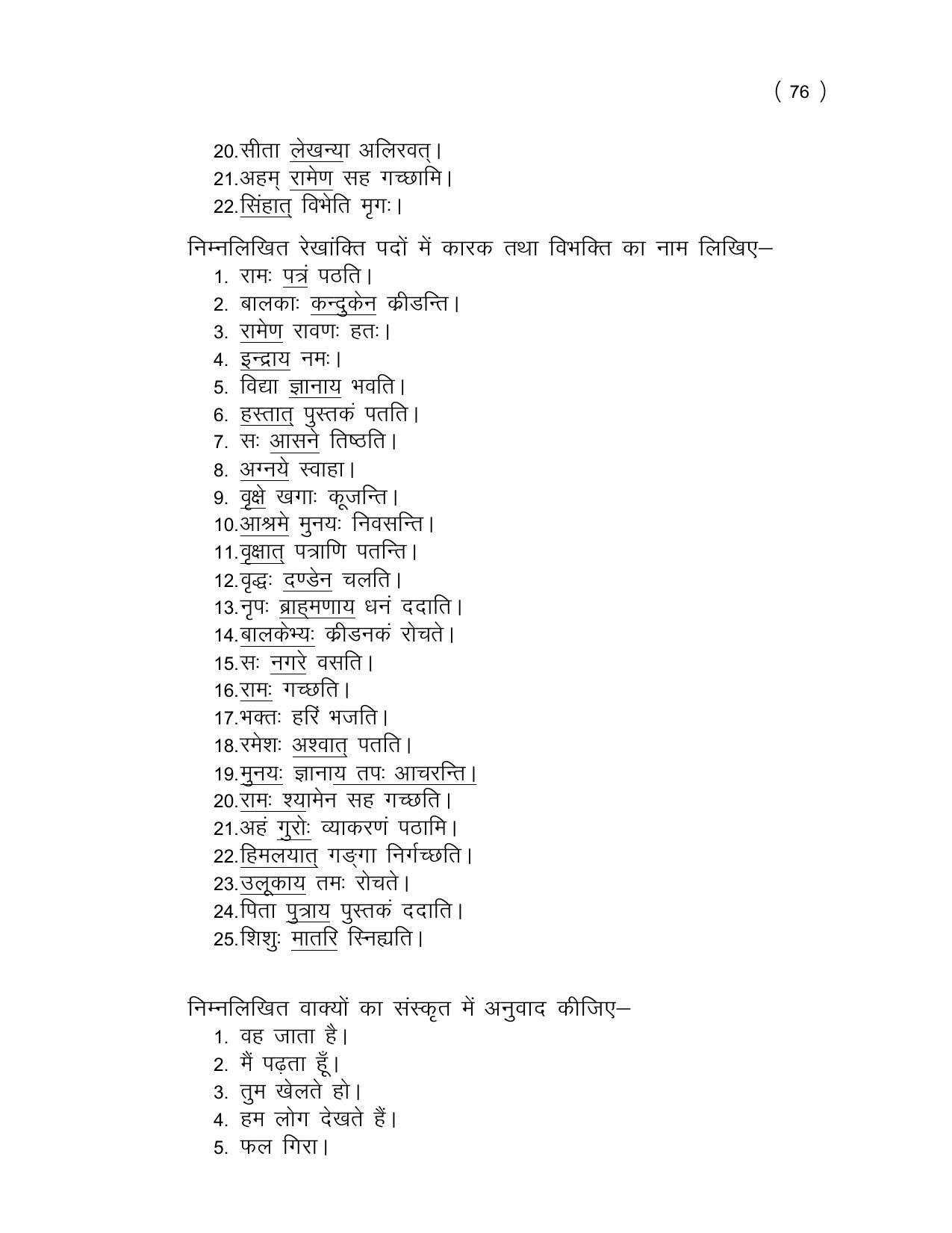UP Board (UPMSP) Class 9 Sanskrit Question Bank - Page 76