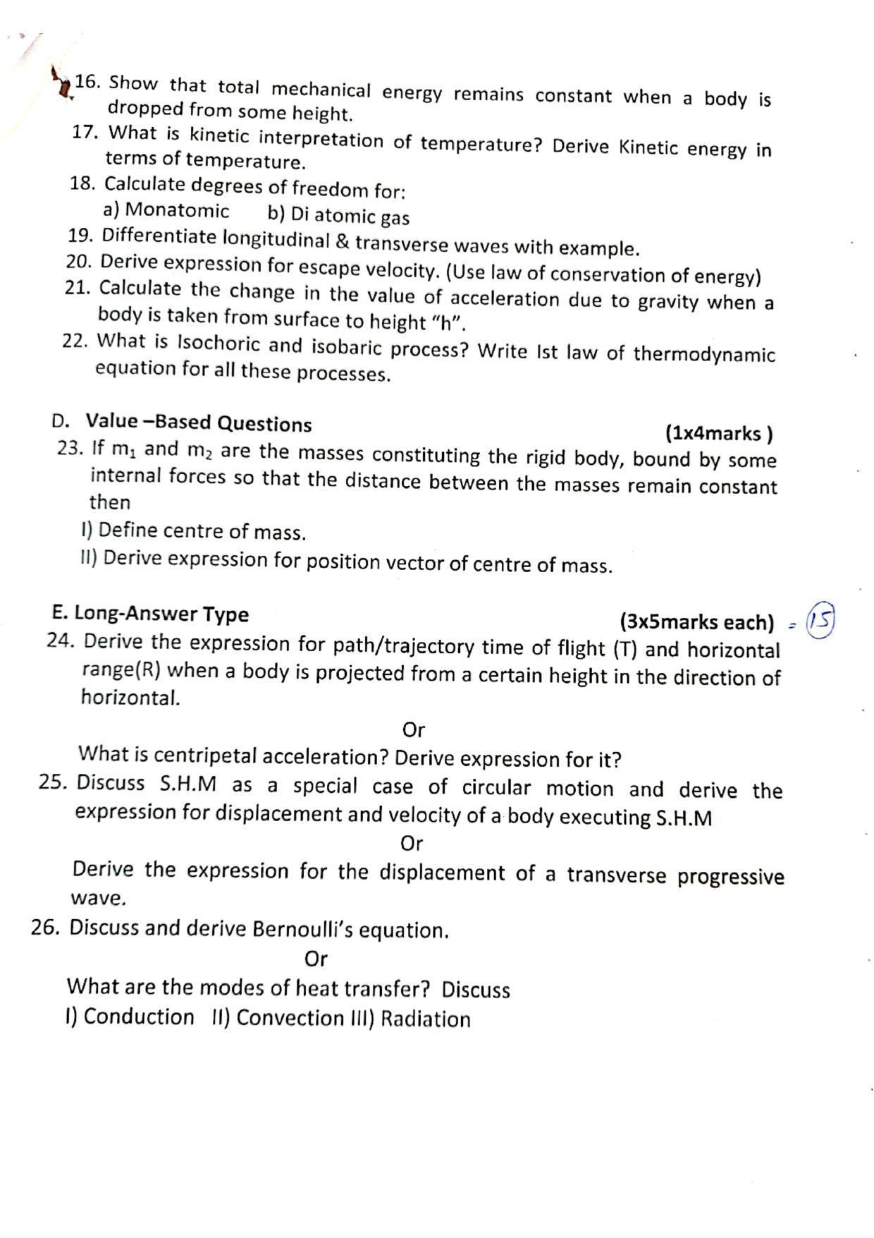 JKBOSE Class 11 Physics Model Question Paper 2023 - Page 2