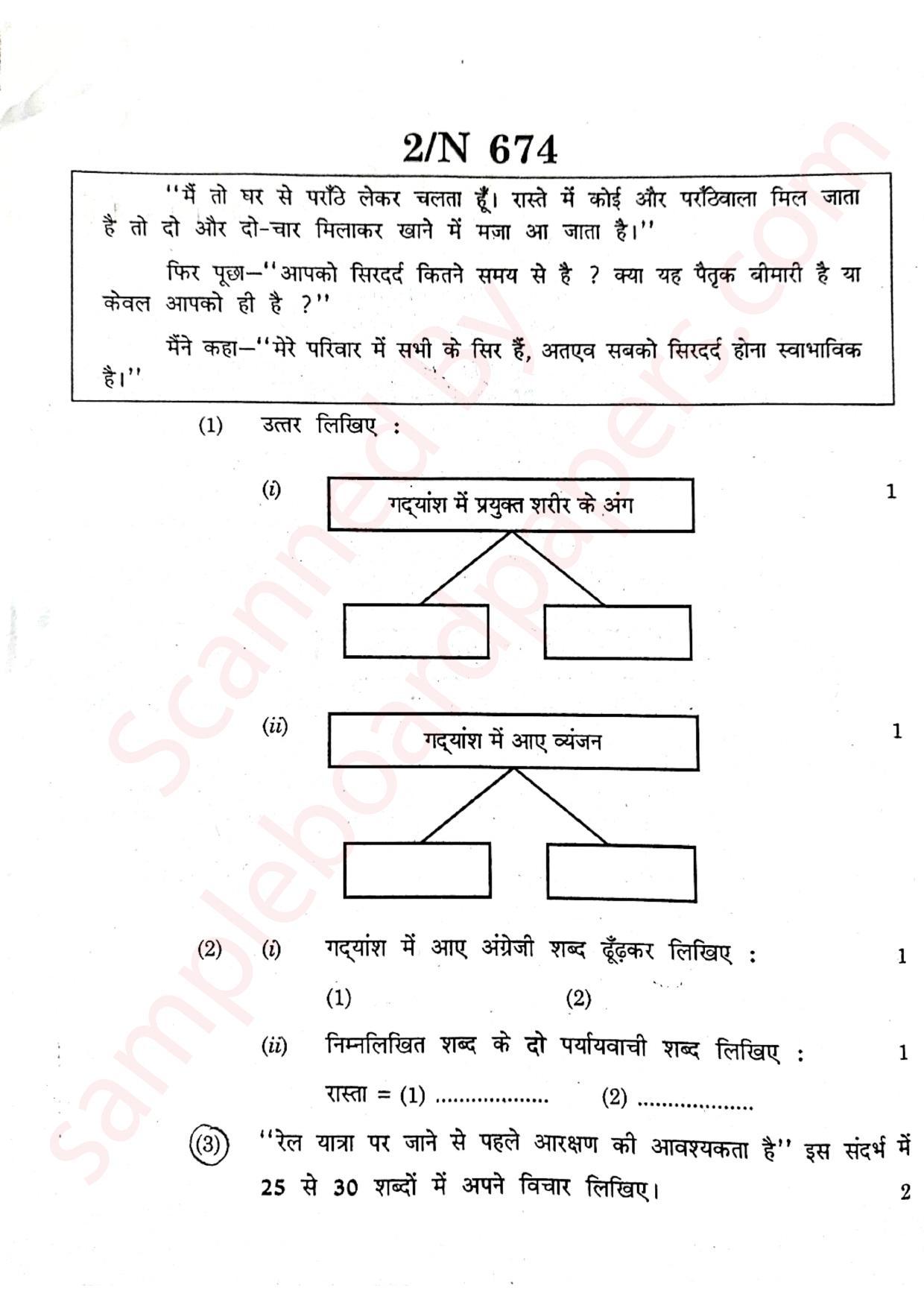 Maharashtra Board SSC Hindi (Composite) 2022 Question Paper - Page 2