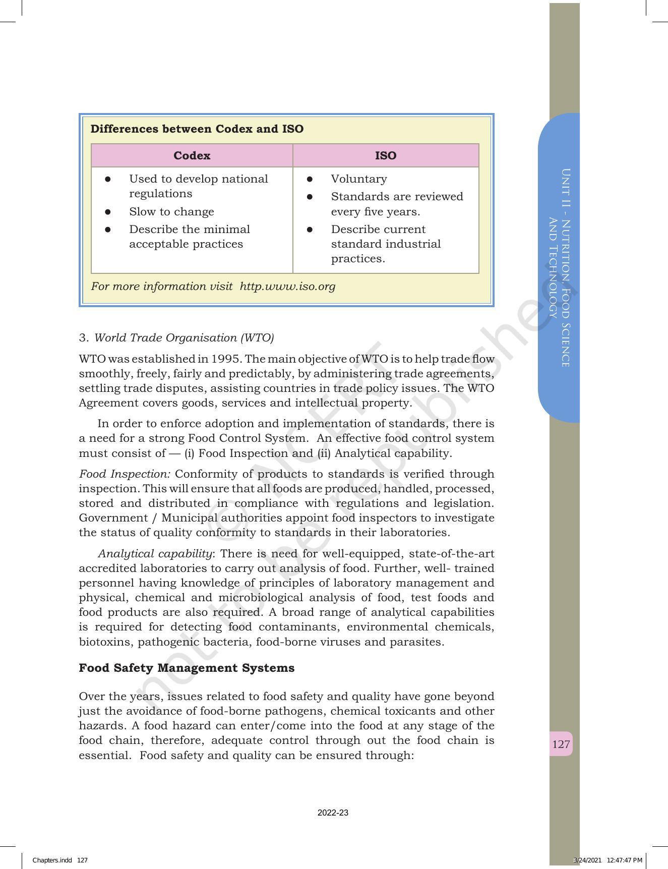 NCERT Book for Class 12 Home Science (Part -I) Chapter 6 Food Quality and Food Safety - Page 13