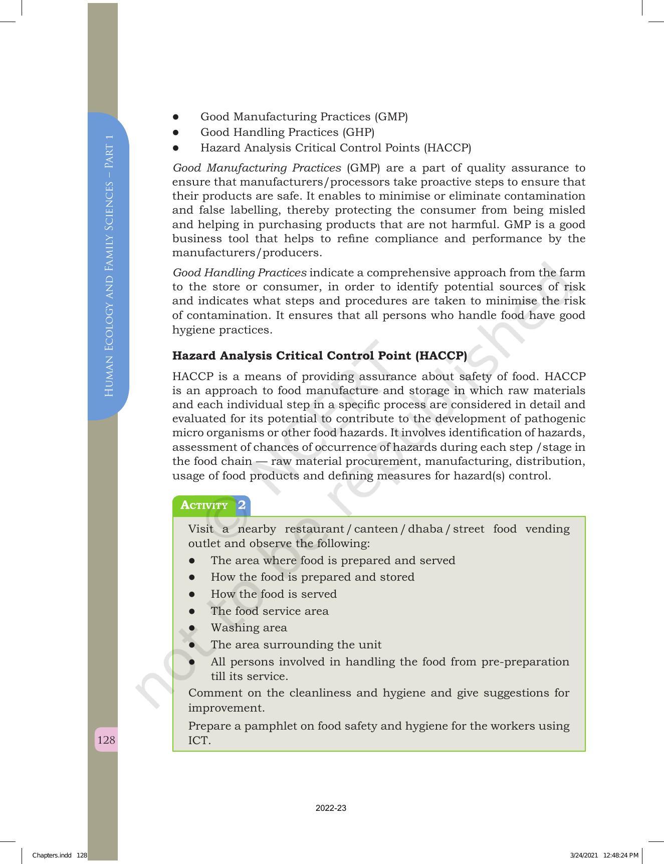 NCERT Book for Class 12 Home Science (Part -I) Chapter 6 Food Quality and Food Safety - Page 14