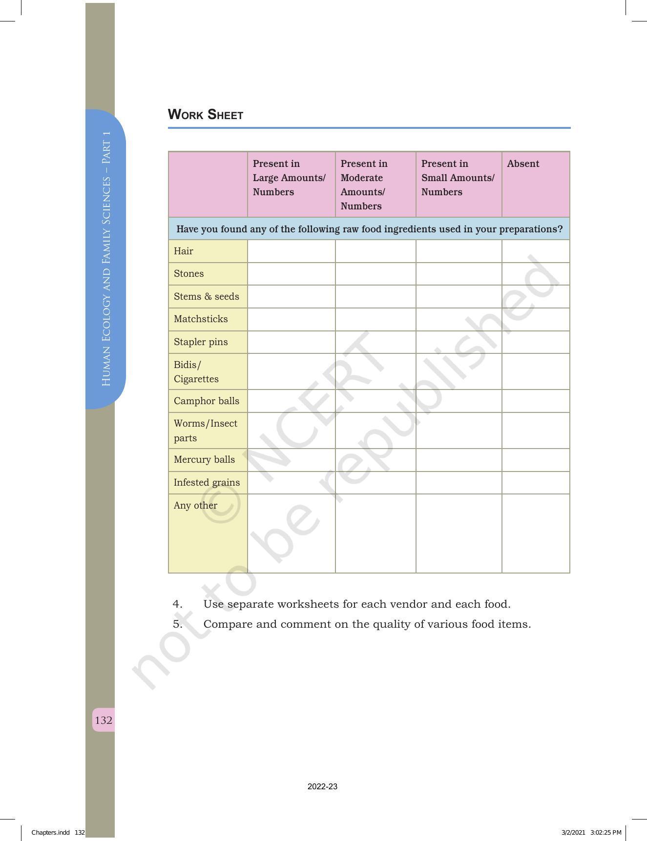 NCERT Book for Class 12 Home Science Chapter 6 Food Quality