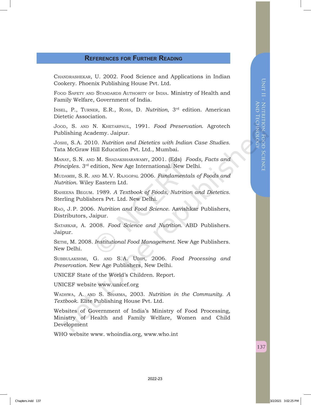 NCERT Book for Class 12 Home Science (Part -I) Chapter 6 Food Quality and Food Safety - Page 23