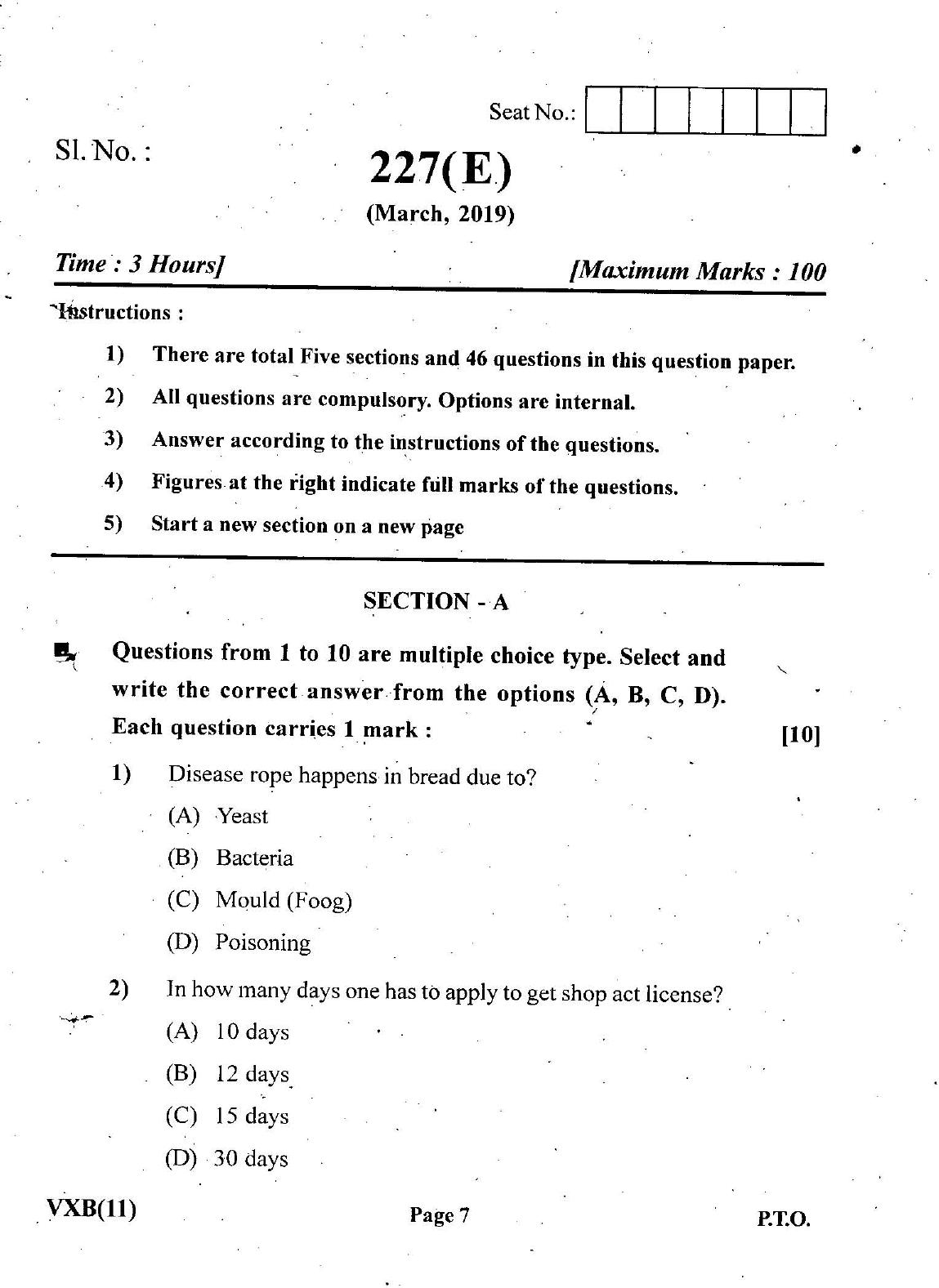 Gujarat Board Class 12th Question Paper March 2019: 227 (GE) - Page 6