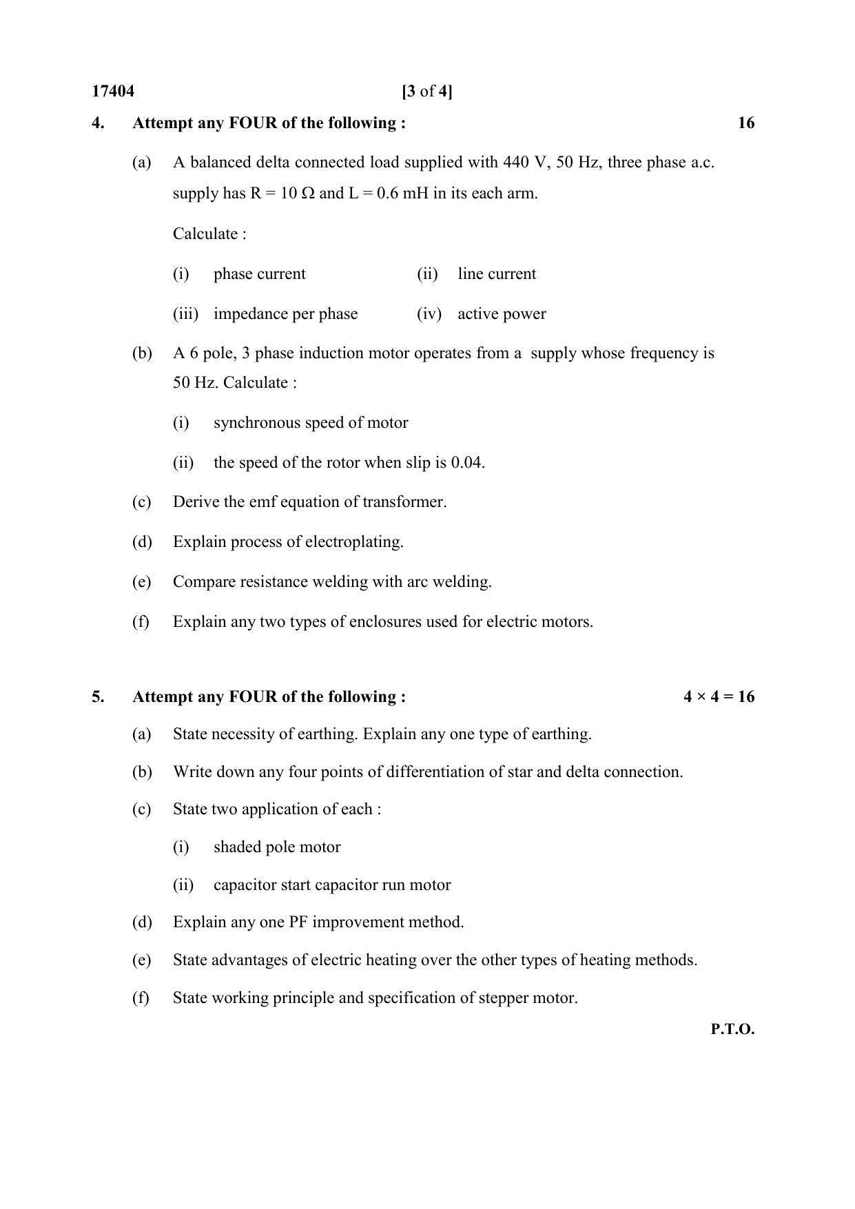 MSBTE Winter Question Paper 2019 - Electrical Engineering - Page 3