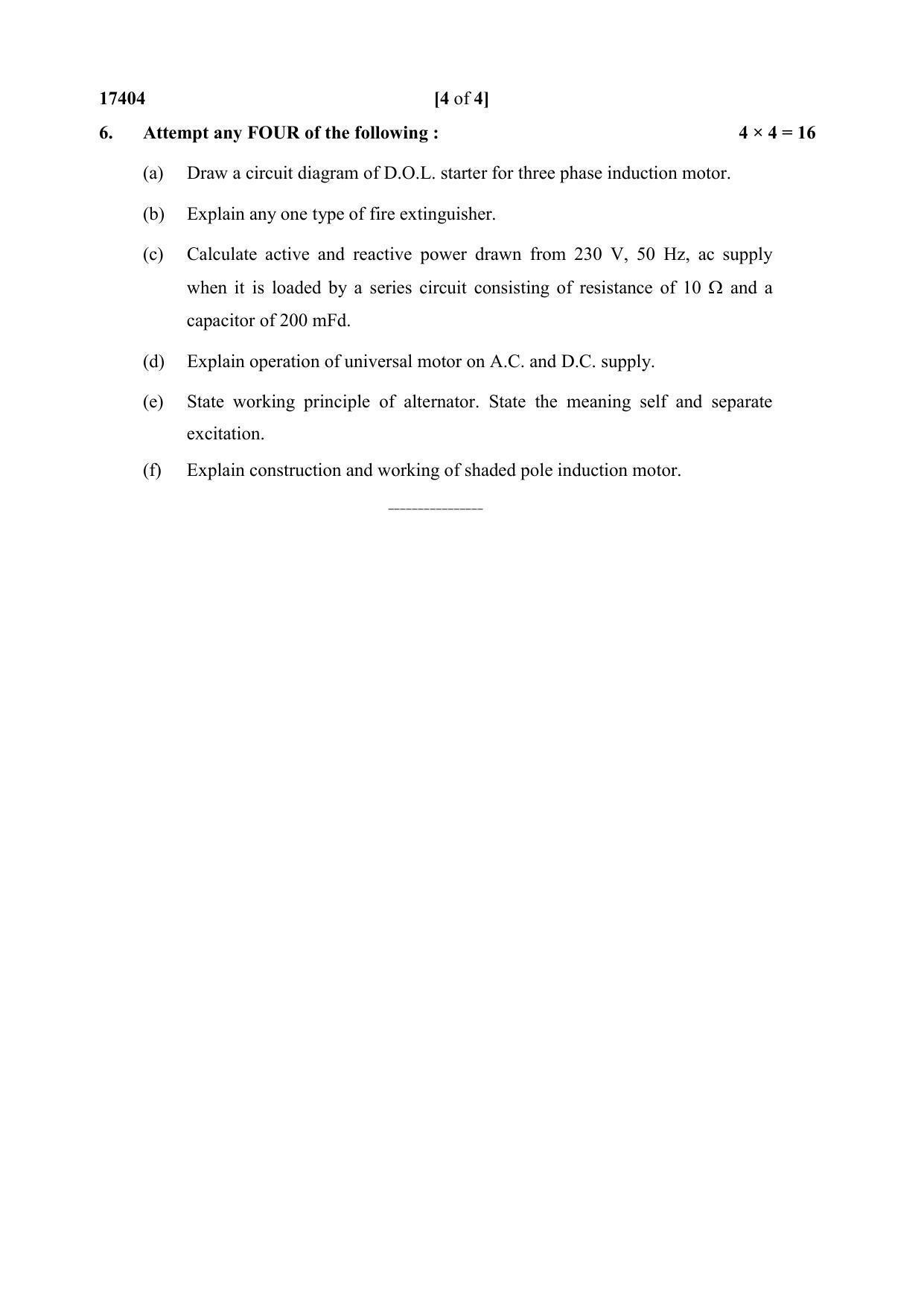 MSBTE Winter Question Paper 2019 - Electrical Engineering - Page 4