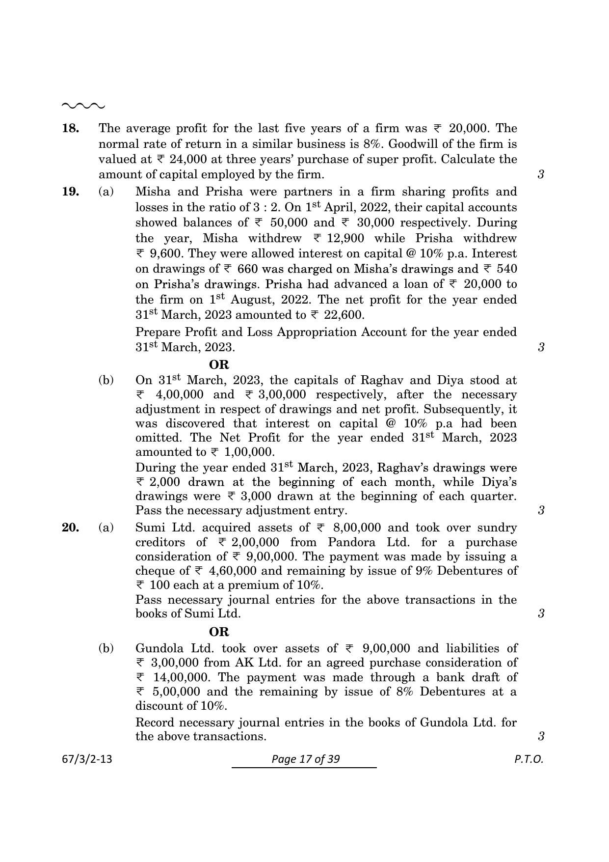CBSE Class 12 67-3-2 Accountancy 2024 Question Paper - Page 17