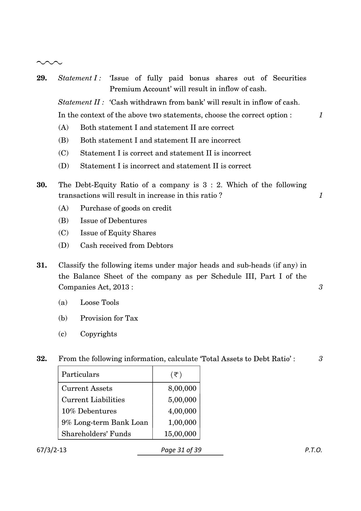 CBSE Class 12 67-3-2 Accountancy 2024 Question Paper - Page 31