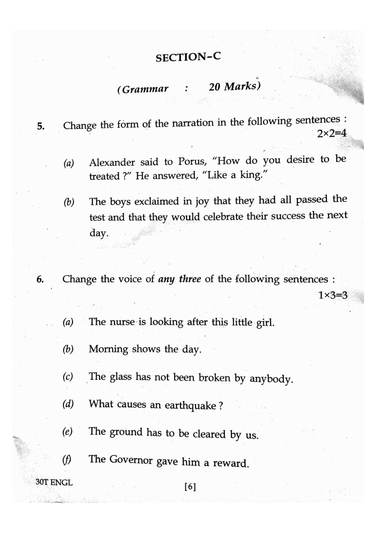 Assam HS 2nd Year English 2020 Question Paper - Page 6